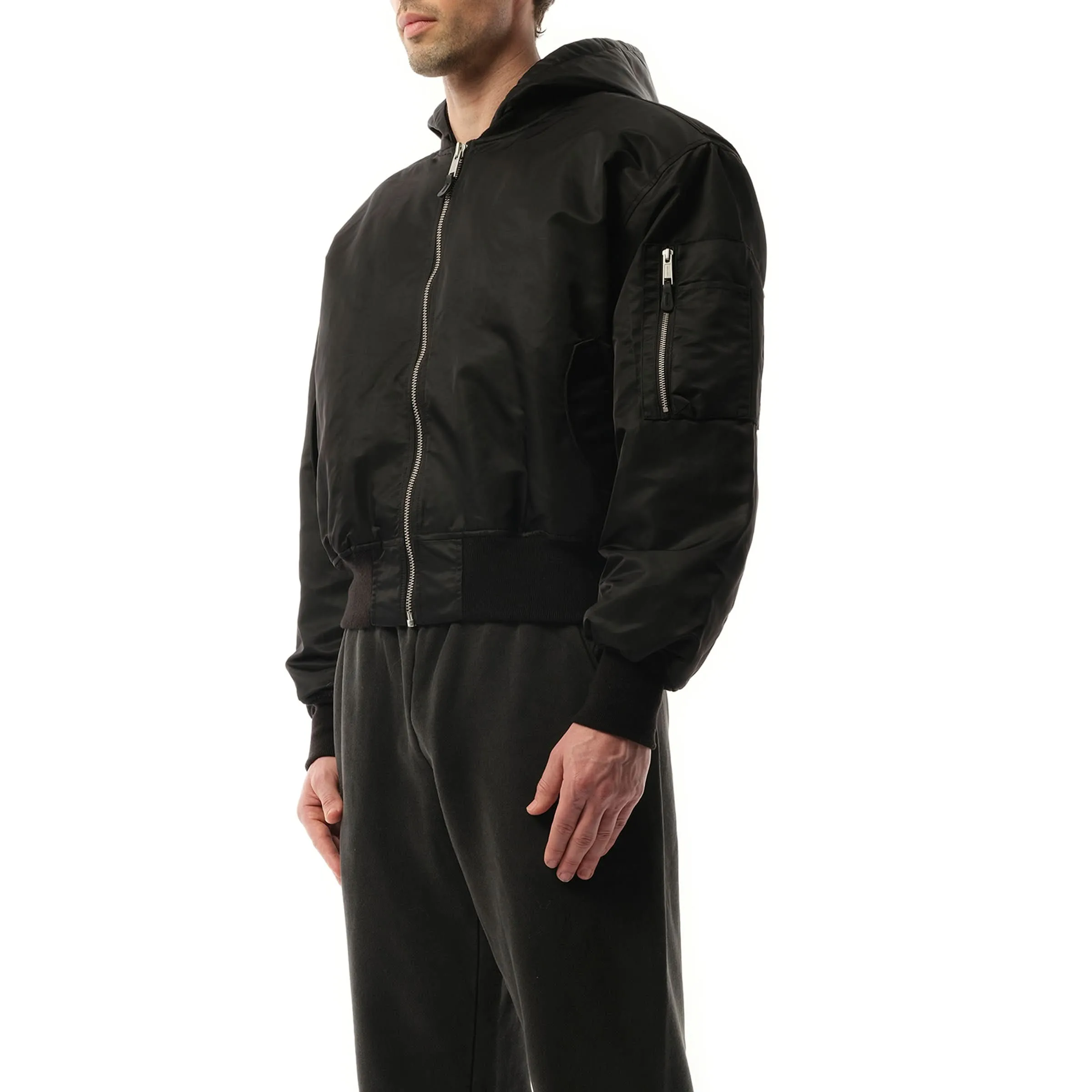 Hooded Broad Bomber Jacket in Oil sold by MARAIS product image thumbnail 5