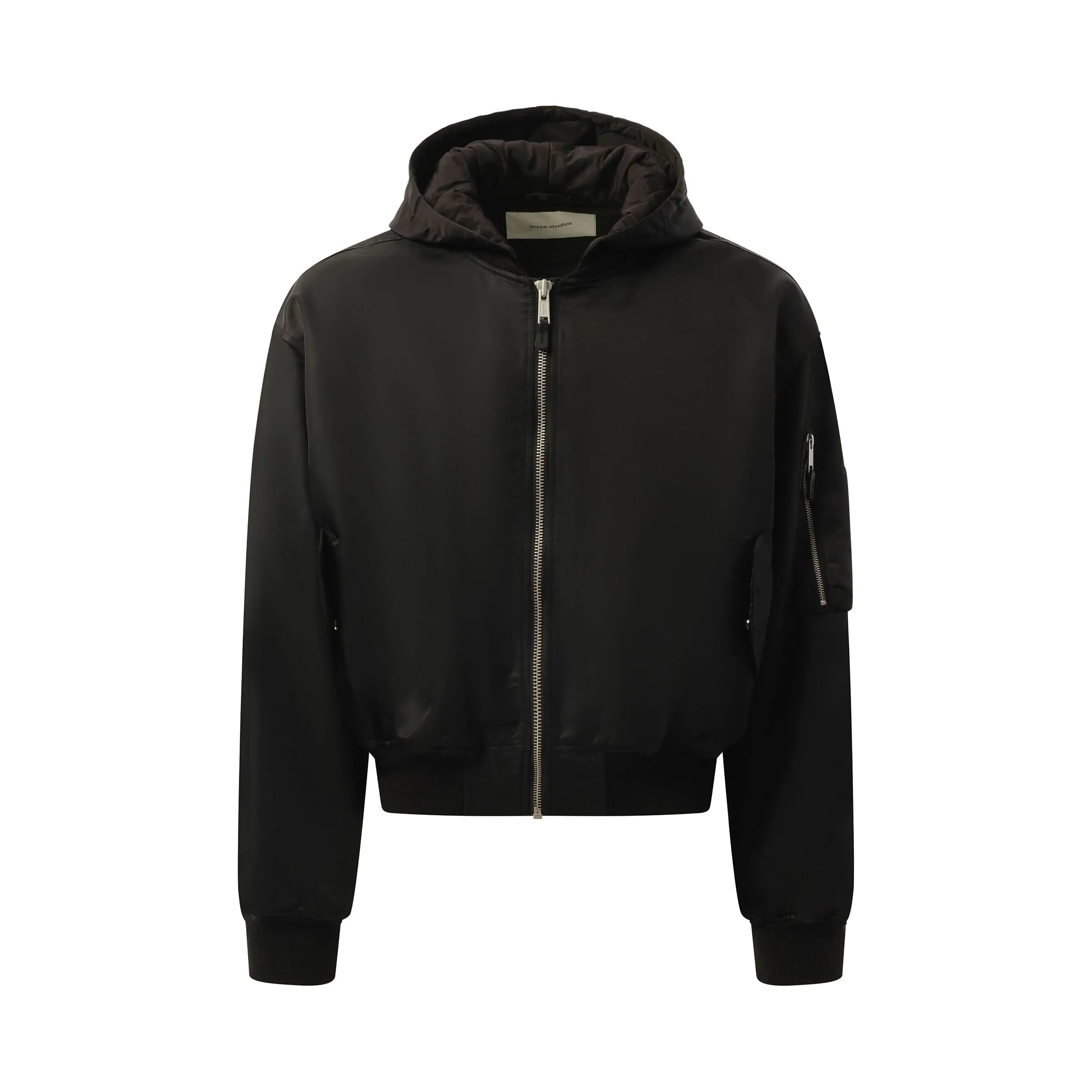 Hooded Broad Bomber Jacket in Oil sold by MARAIS product image thumbnail 2