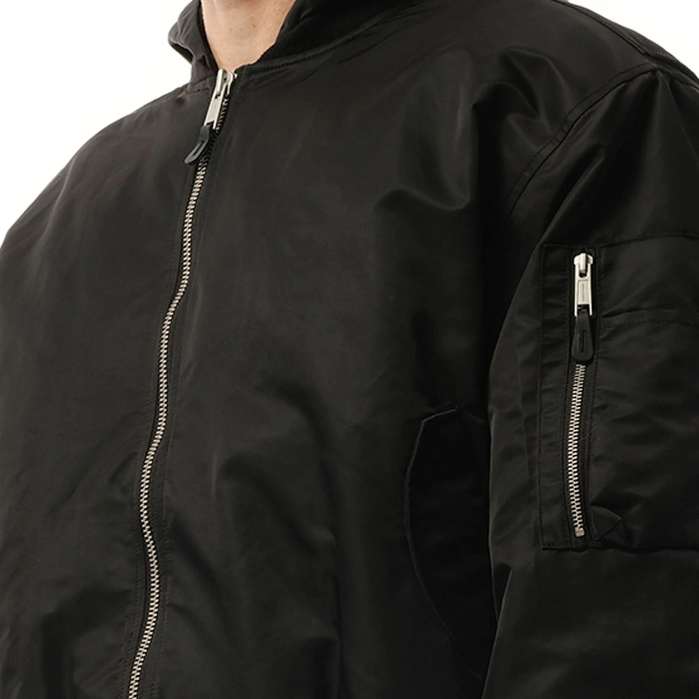Hooded Broad Bomber Jacket in Oil sold by MARAIS product image thumbnail 3