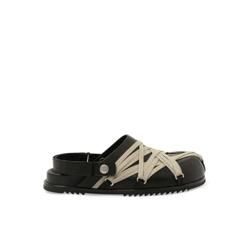 Megalaced Mule Granola in Black sold by MARAIS