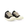 Jumbo Lace Puffer Low Sneaker in Black/Milk/Milk sold by MARAIS