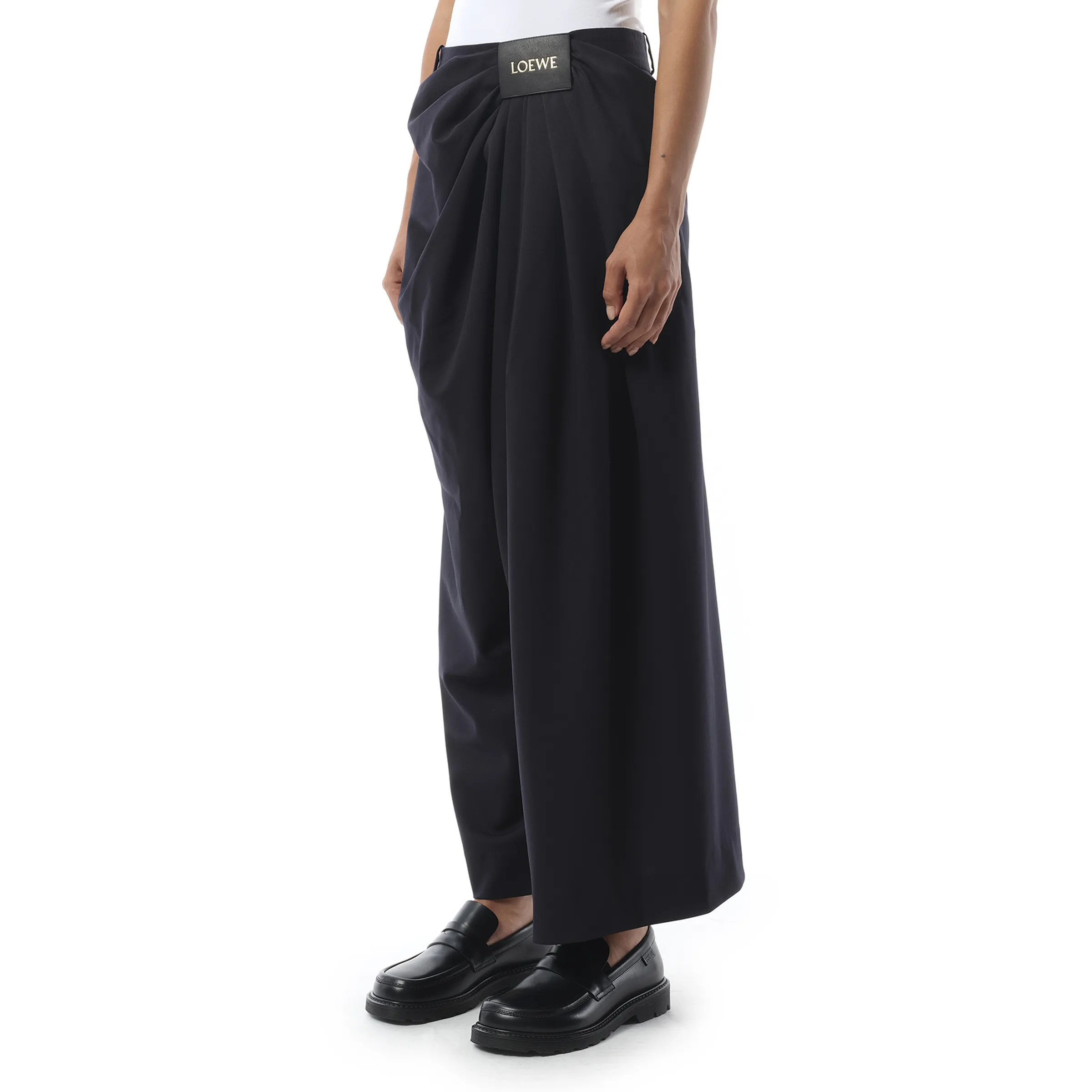Cropped Draped Trouser in Dark Navy Blue sold by MARAIS product image thumbnail 5