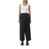 Cropped Draped Trouser in Dark Navy Blue sold by MARAIS