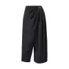Cropped Draped Trouser in Dark Navy Blue sold by MARAIS