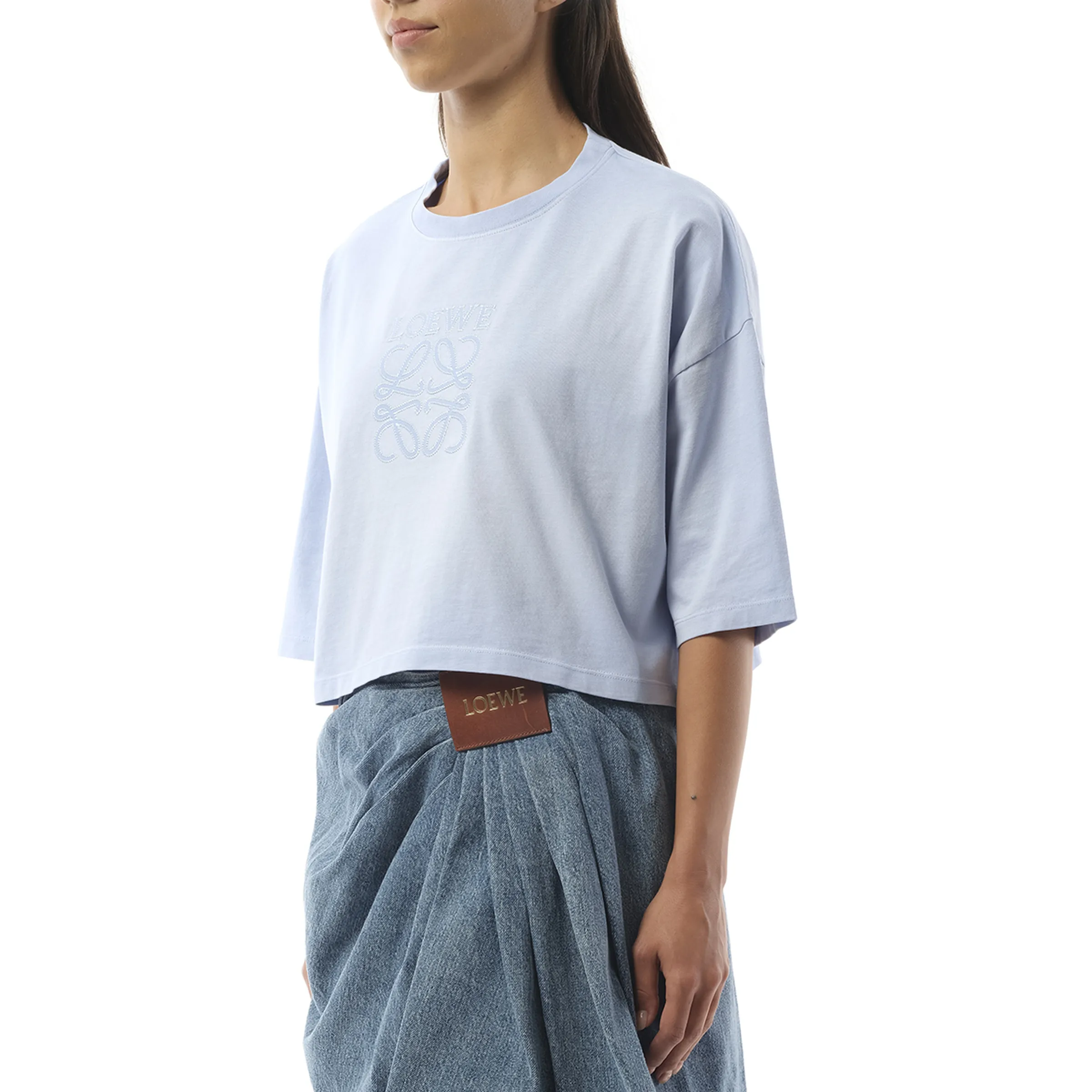 Cropped Anagram T-Shirt in Light Blue sold by MARAIS product image thumbnail 5