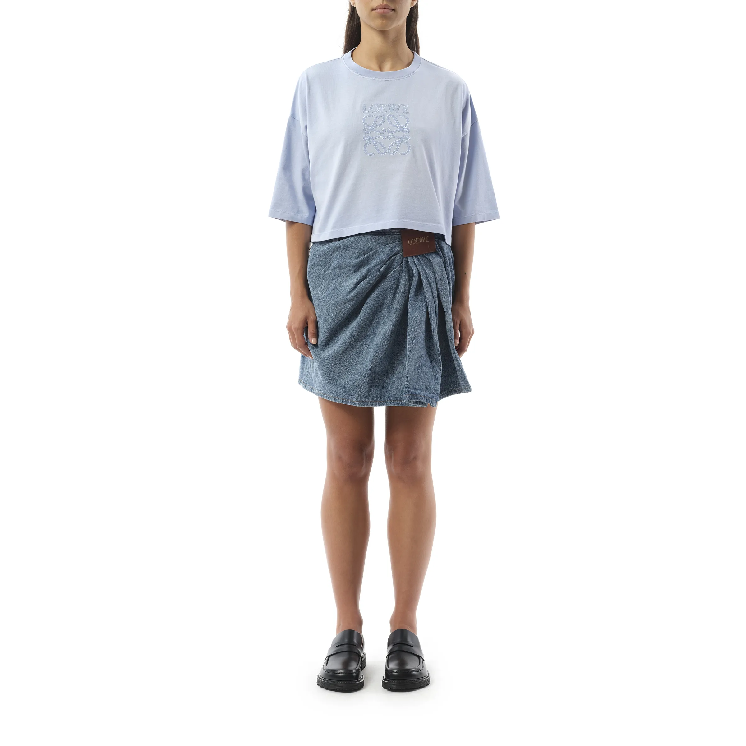 Cropped Anagram T-Shirt in Light Blue sold by MARAIS product image thumbnail 4