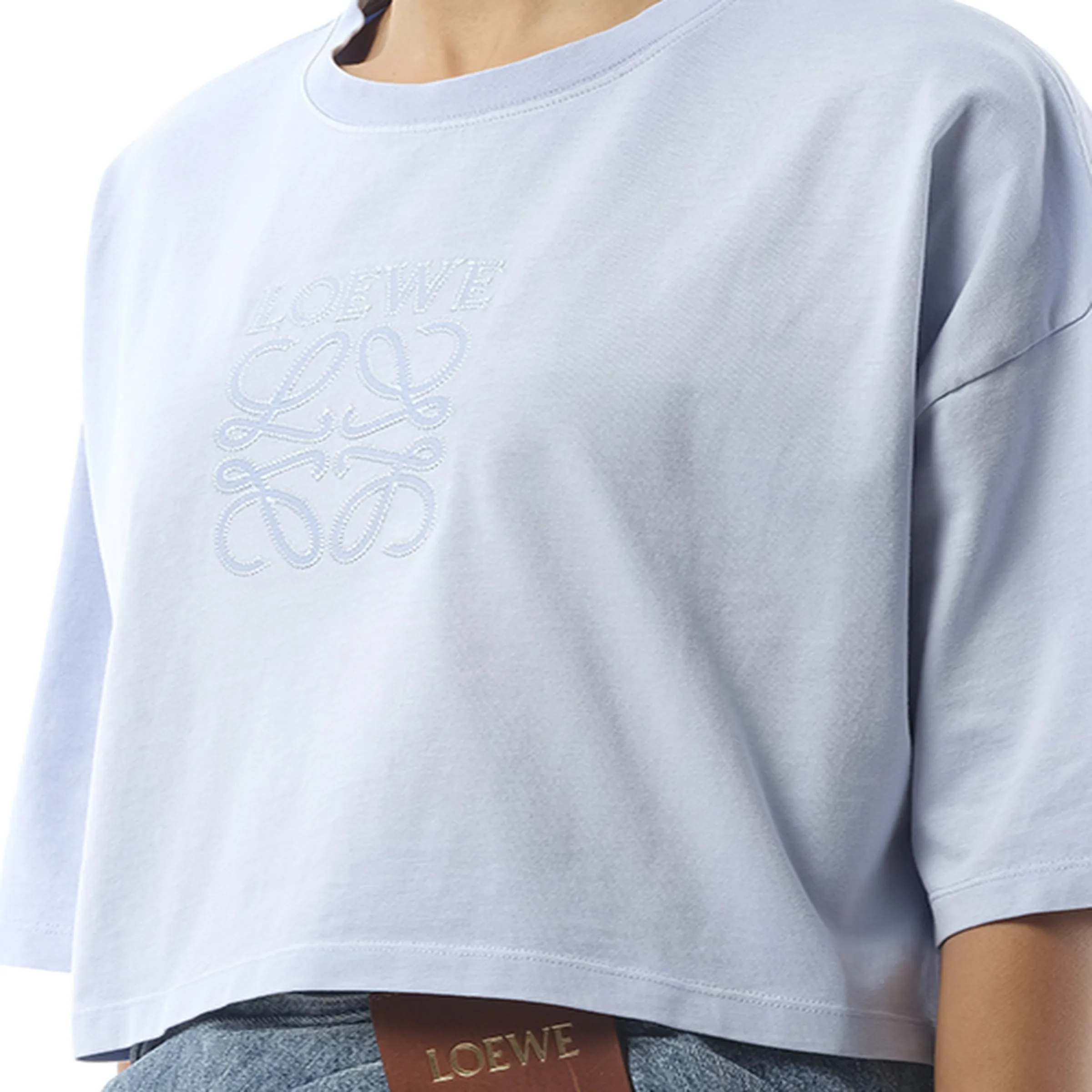 Cropped Anagram T-Shirt in Light Blue sold by MARAIS product image thumbnail 3