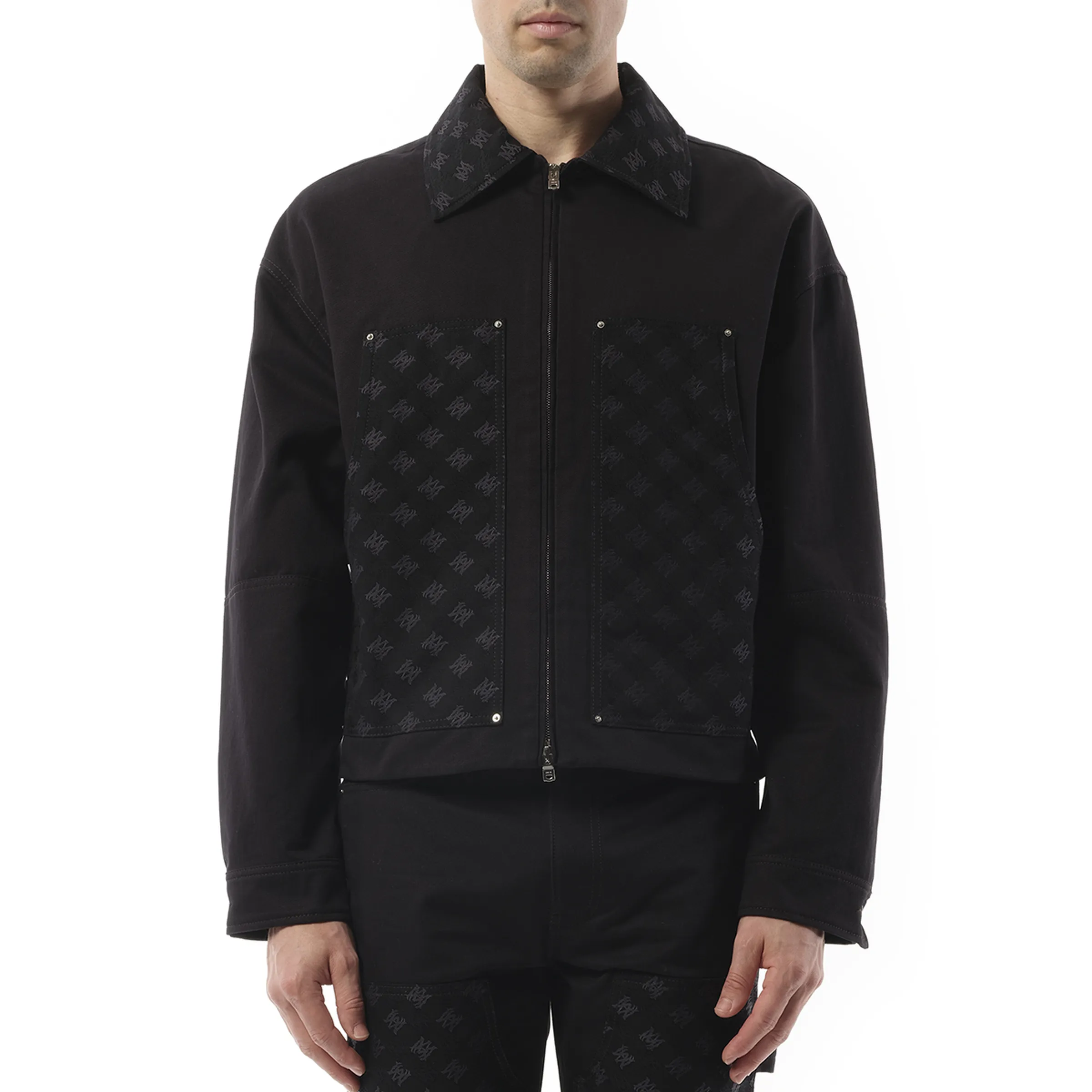 MA Quad Jacquard Work Jacket in Black sold by MARAIS