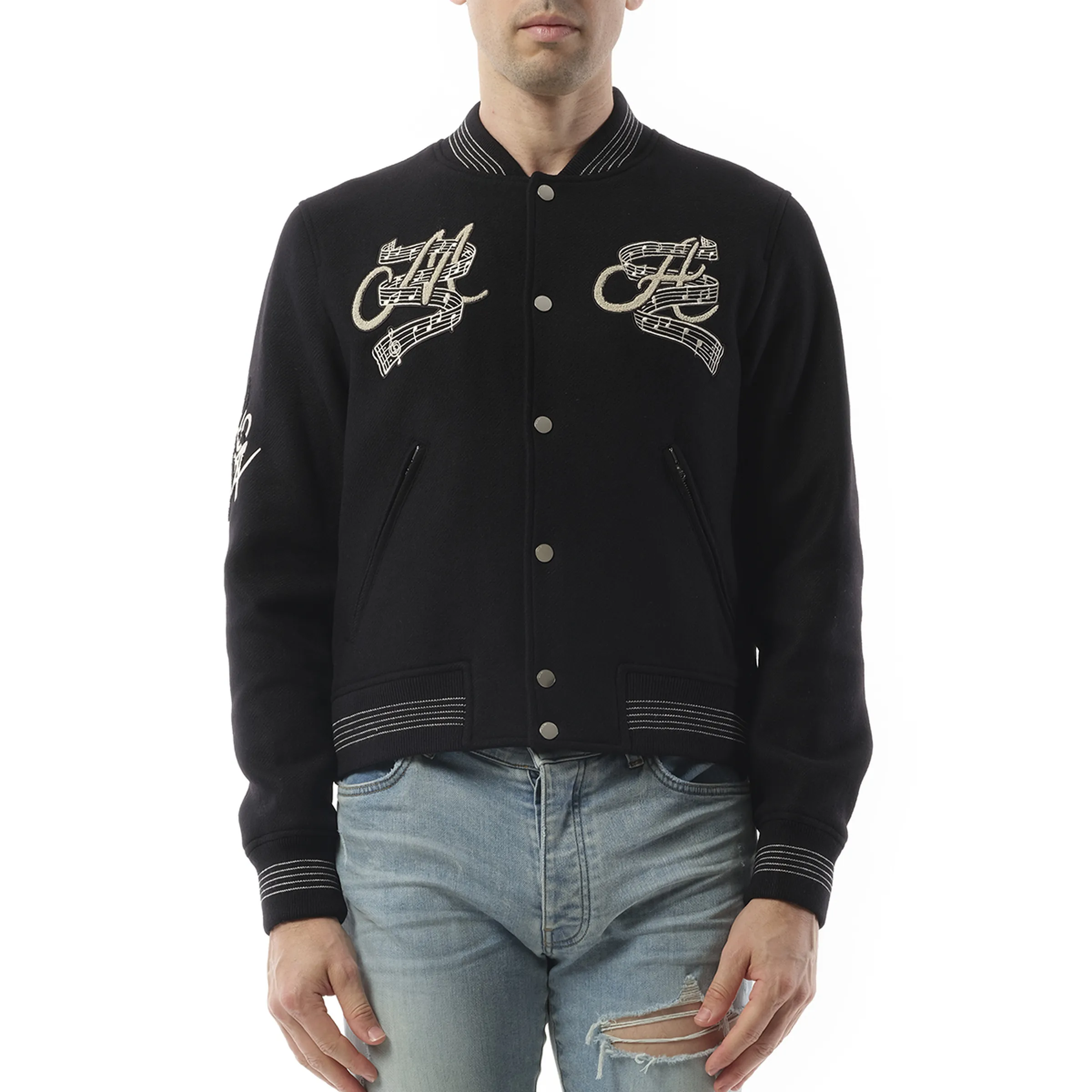 Hollywood Music Club Bomber in Black sold by MARAIS