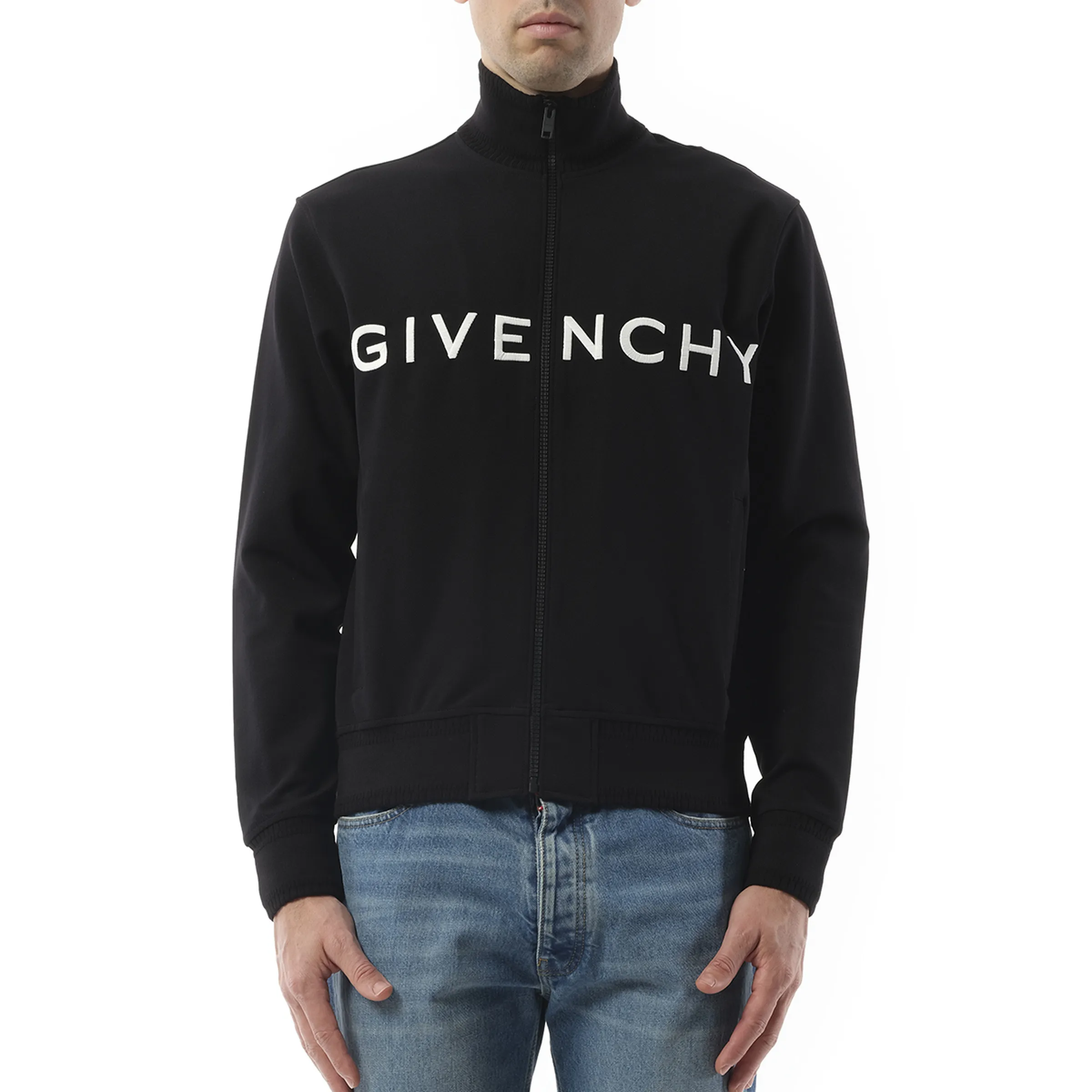 Dove Tracksuit Zip Through Sweatshirt in Black sold by MARAIS