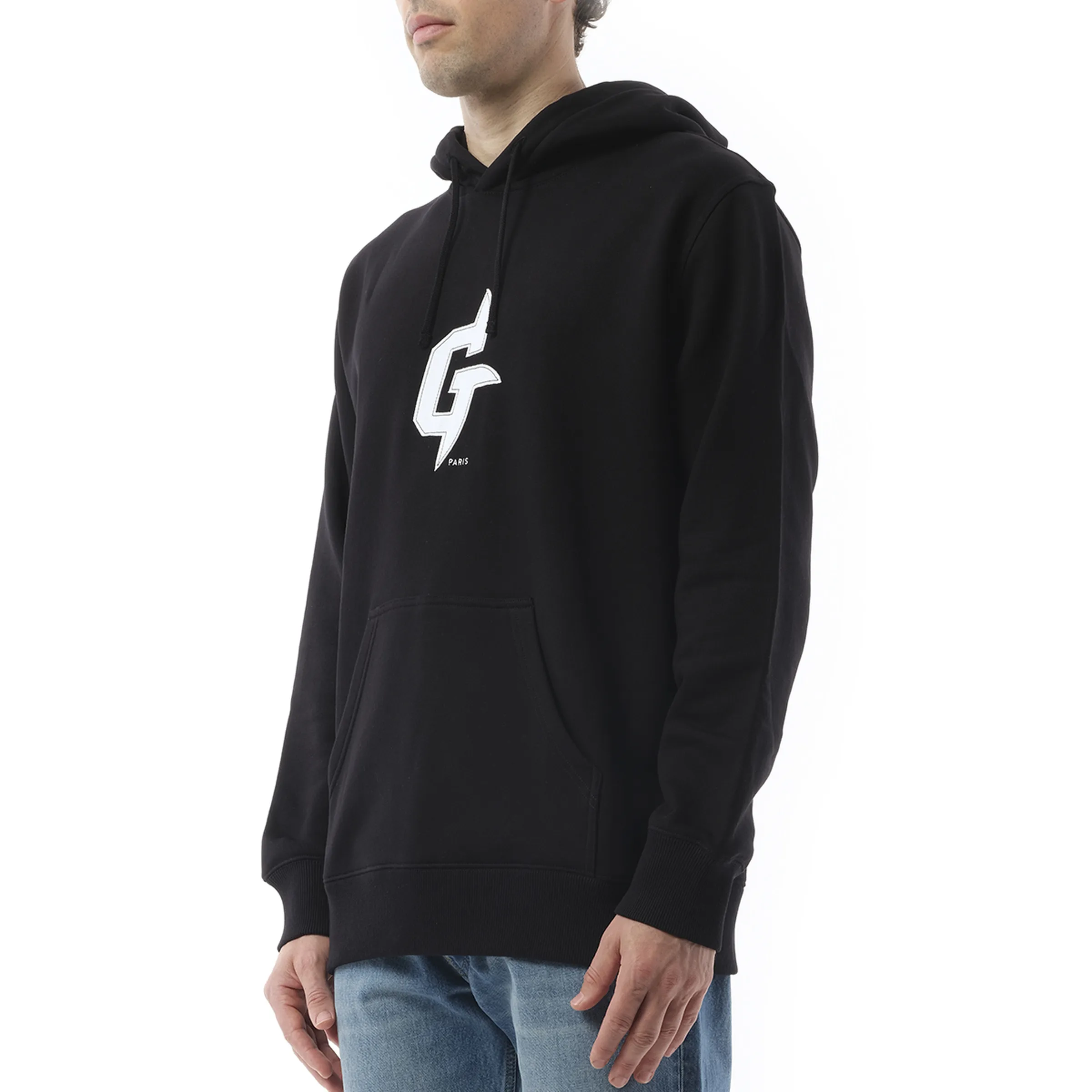 Embroidered Eiffel Tower Motif Slim Fit Hoodie in Black sold by MARAIS product image thumbnail 5