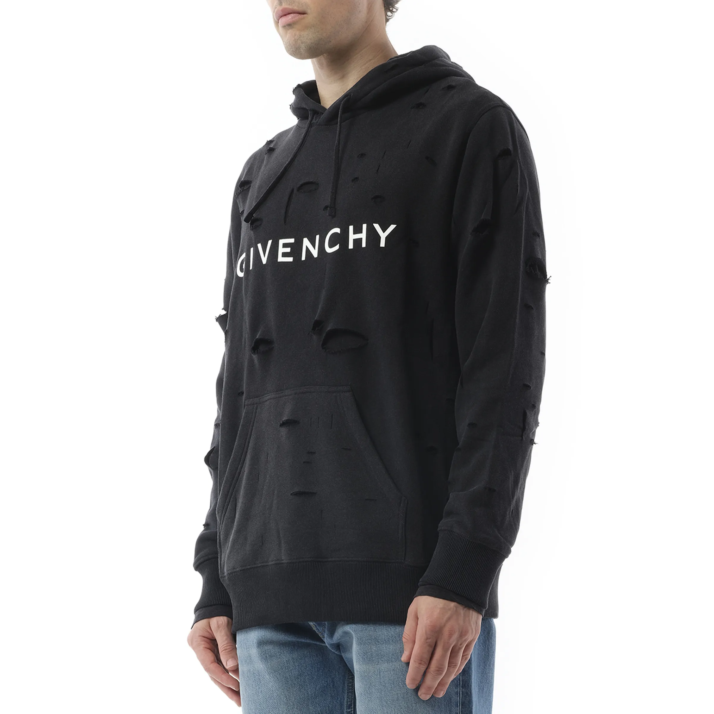 Archetype Hoodie with Destroyed Effect in Faded Black sold by MARAIS product image thumbnail 5