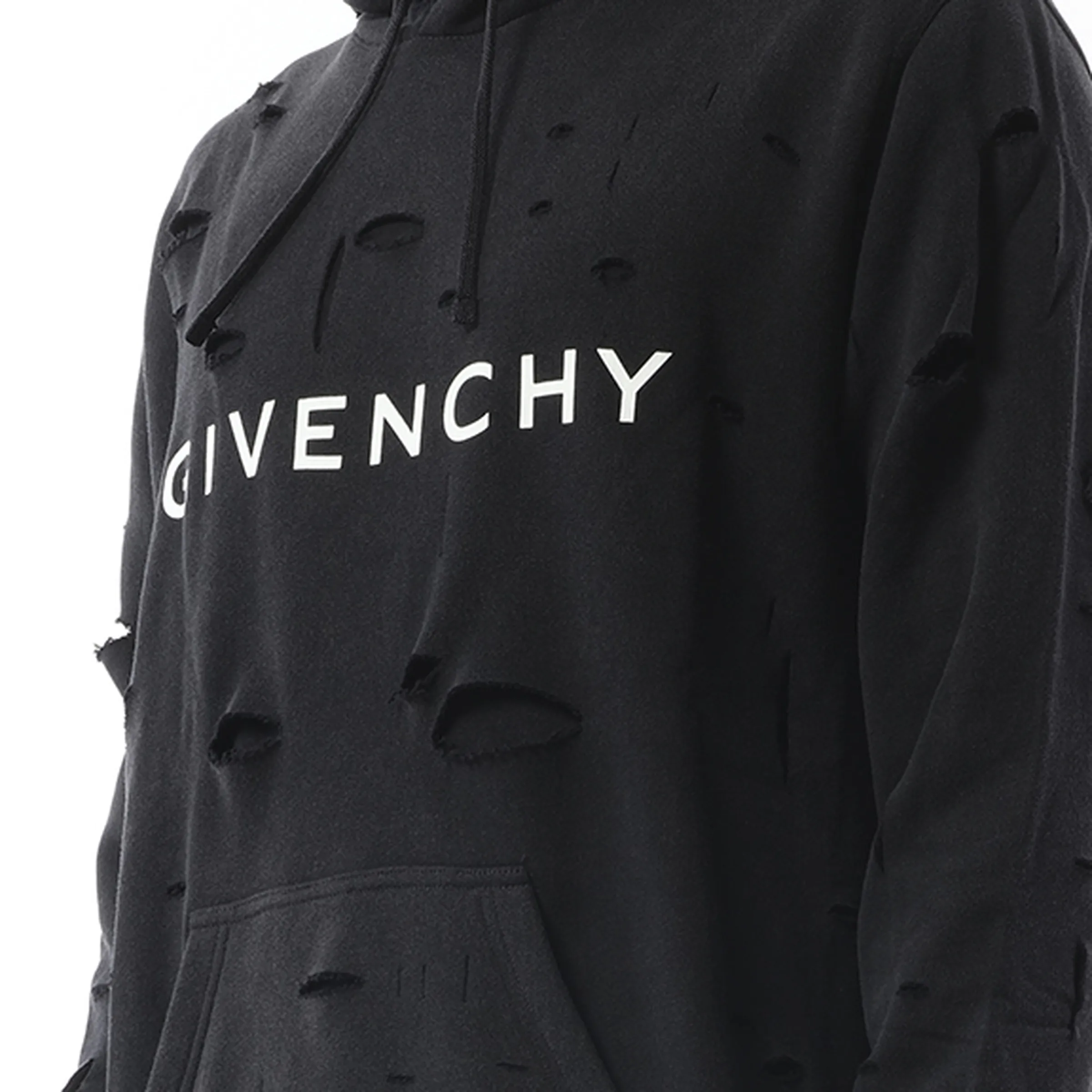 Archetype Hoodie with Destroyed Effect in Faded Black sold by MARAIS product image thumbnail 3