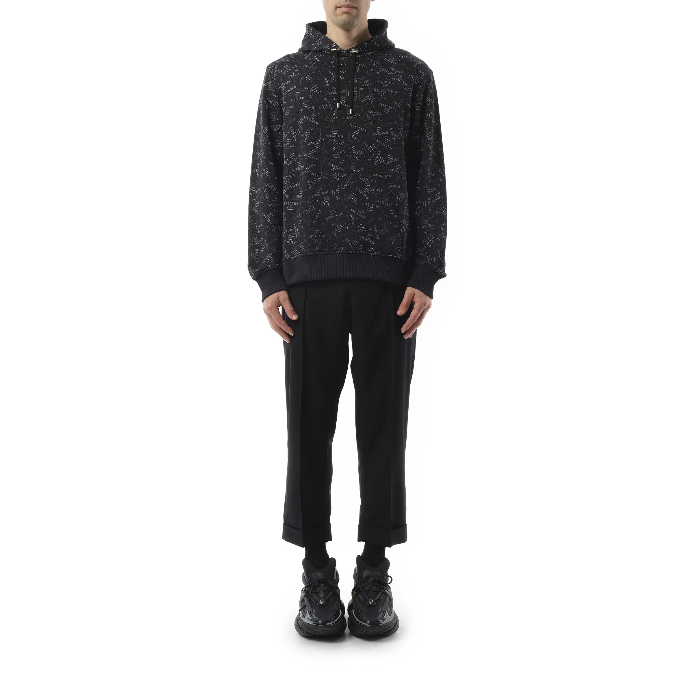 Allover Couture Label Hoodie in Black/White sold by MARAIS product image thumbnail 4