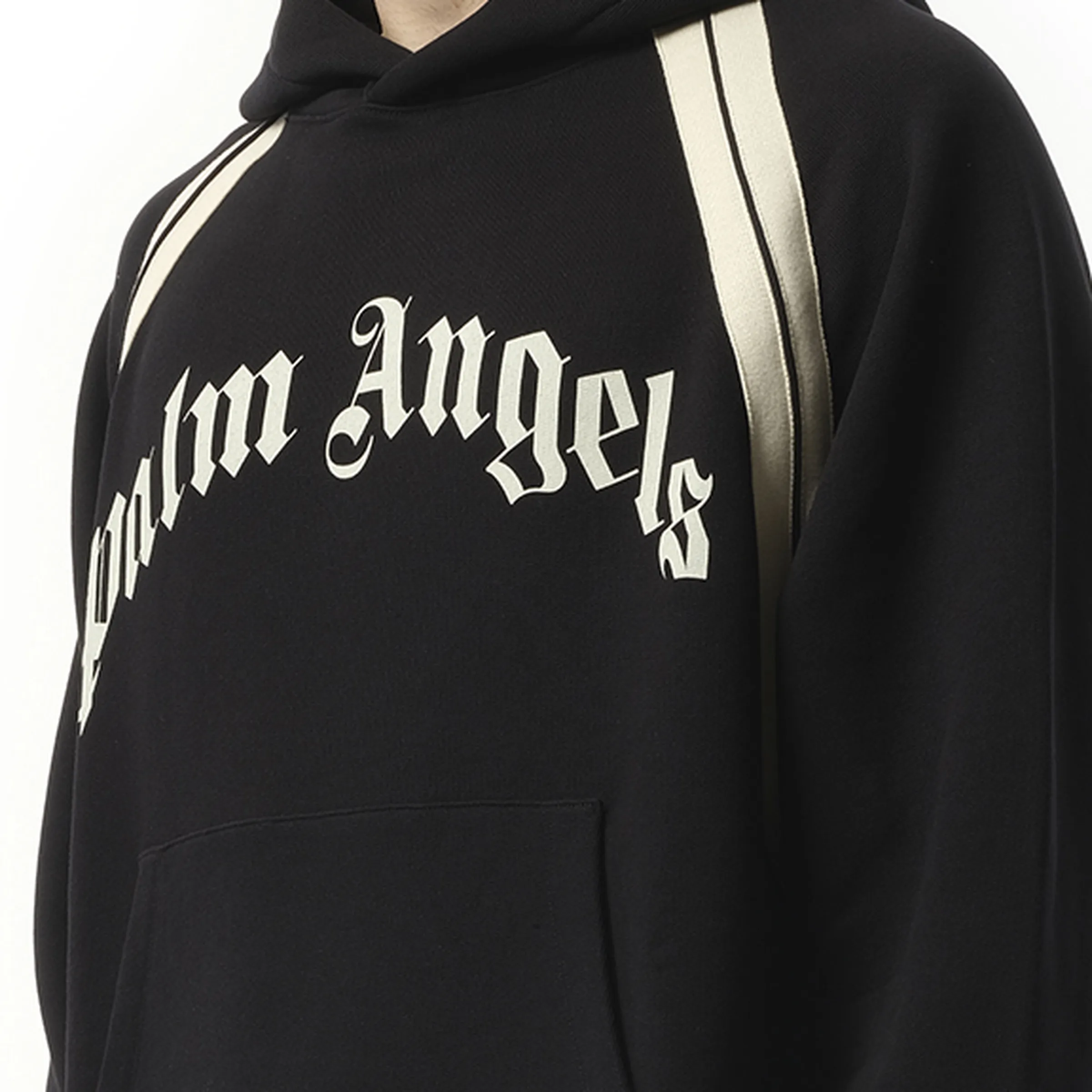 Curved Logo Track Hoodie in Black/Ivory sold by MARAIS product image thumbnail 3
