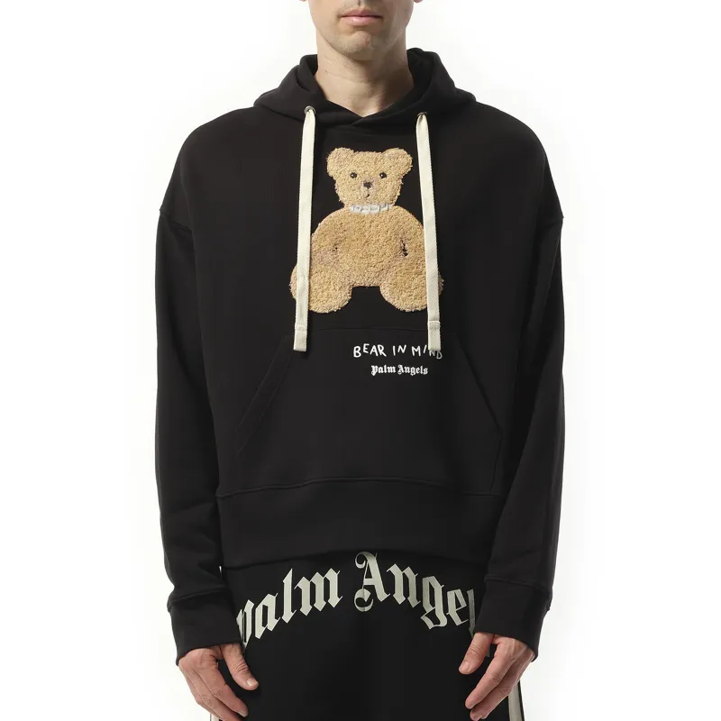 Bear in Mind Over Hoodie in Black/Brown sold by MARAIS