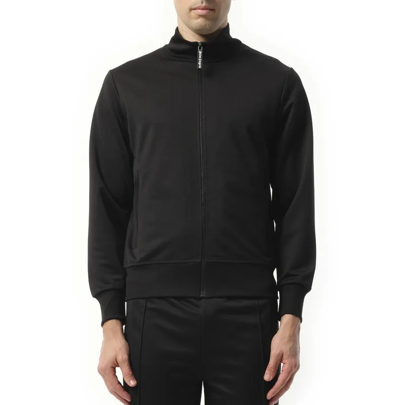 Back Curved Logo Track Jacket in Black/Off White sold by MARAIS