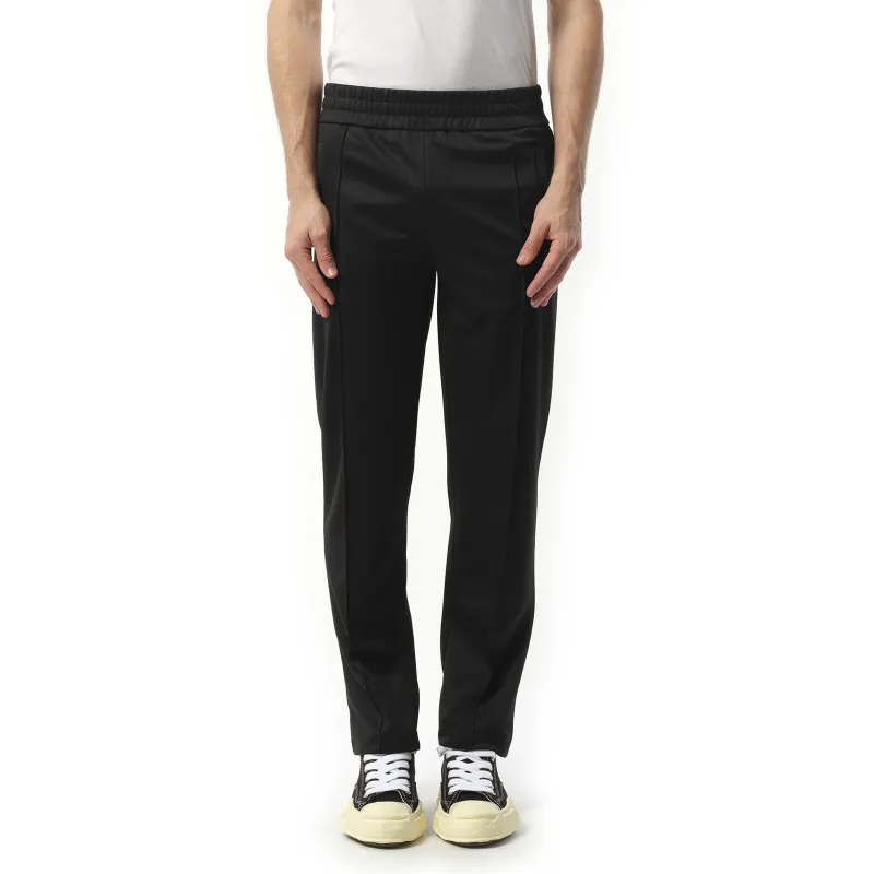 Back Curved Logo Track Pants in Black/Off White sold by MARAIS