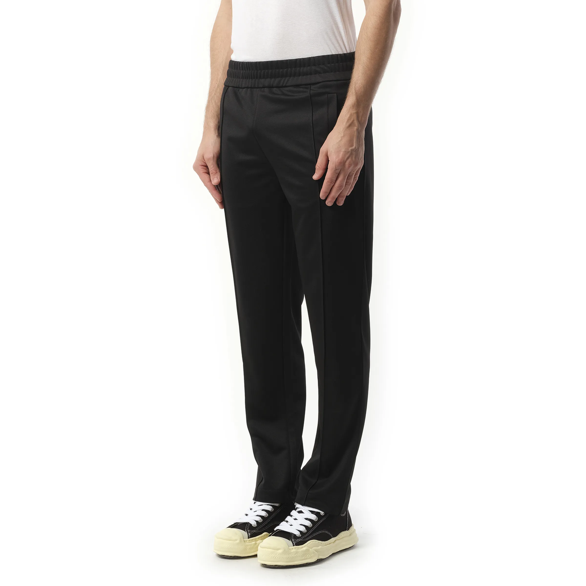 Back Curved Logo Track Pants in Black/Off White sold by MARAIS product image thumbnail 5