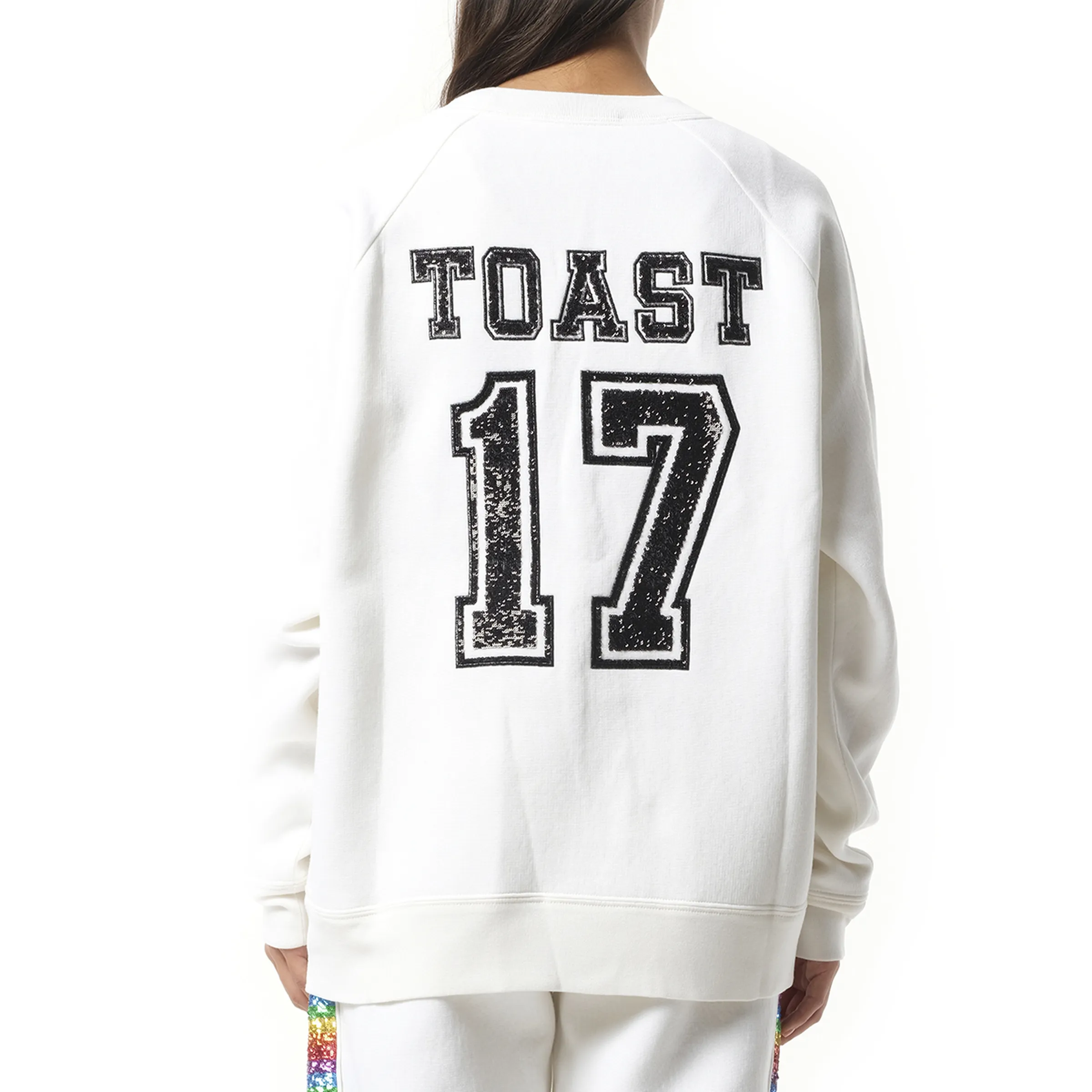 Long Sleeve Crew Sweatshirt in White sold by MARAIS product image thumbnail 4