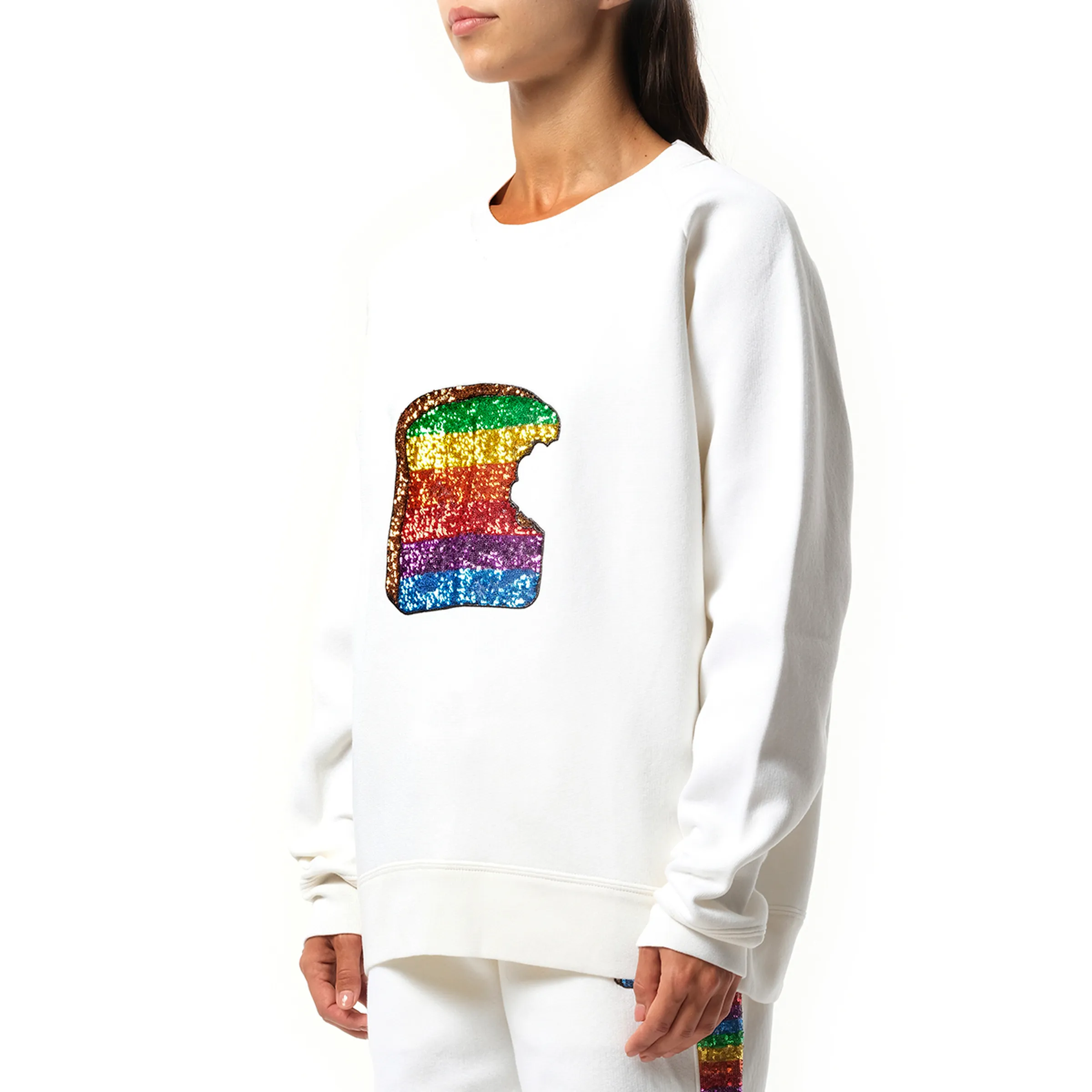 Long Sleeve Crew Sweatshirt in White sold by MARAIS product image thumbnail 2