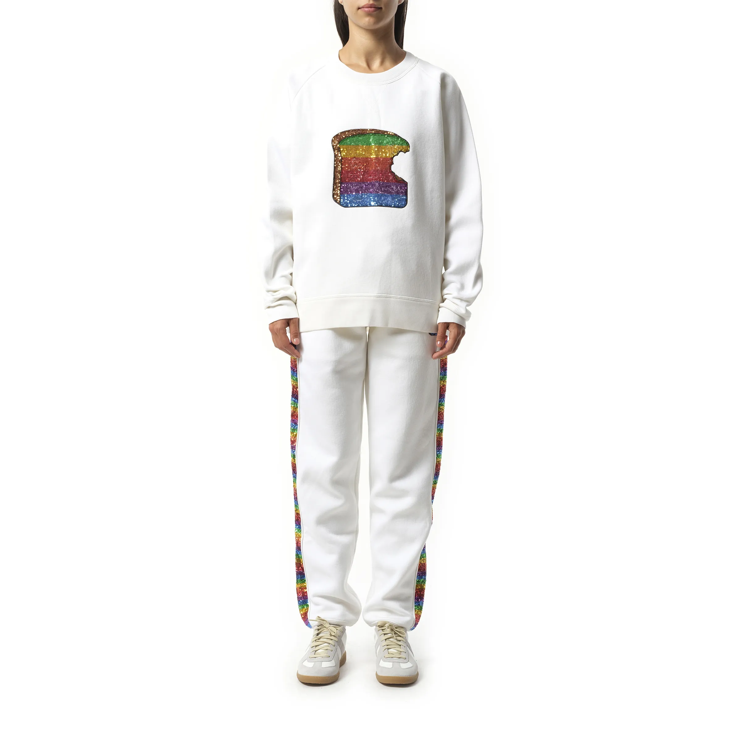 Long Sleeve Crew Sweatshirt in White sold by MARAIS product image thumbnail 5