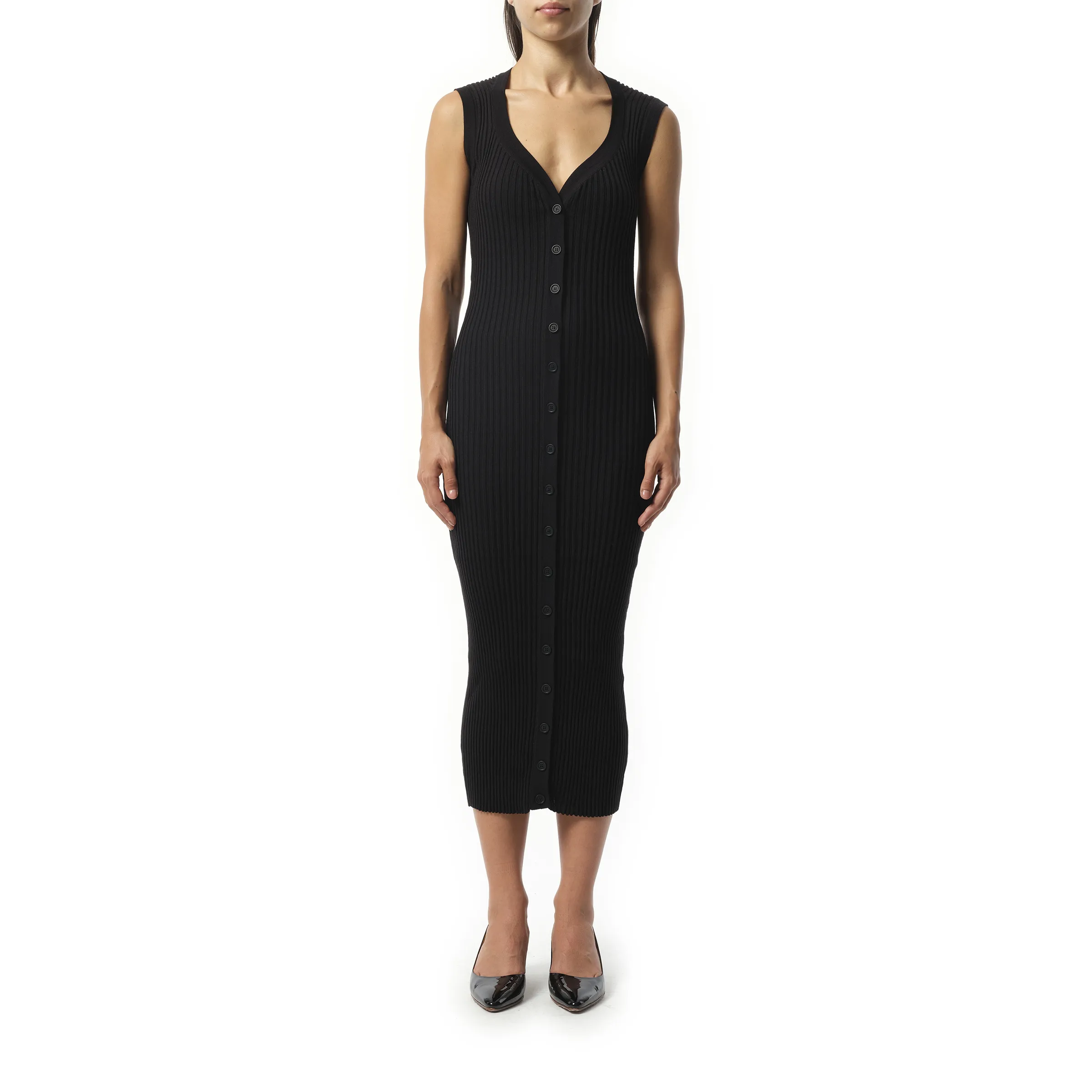 Long Knit Dress in Black sold by MARAIS product image thumbnail 4