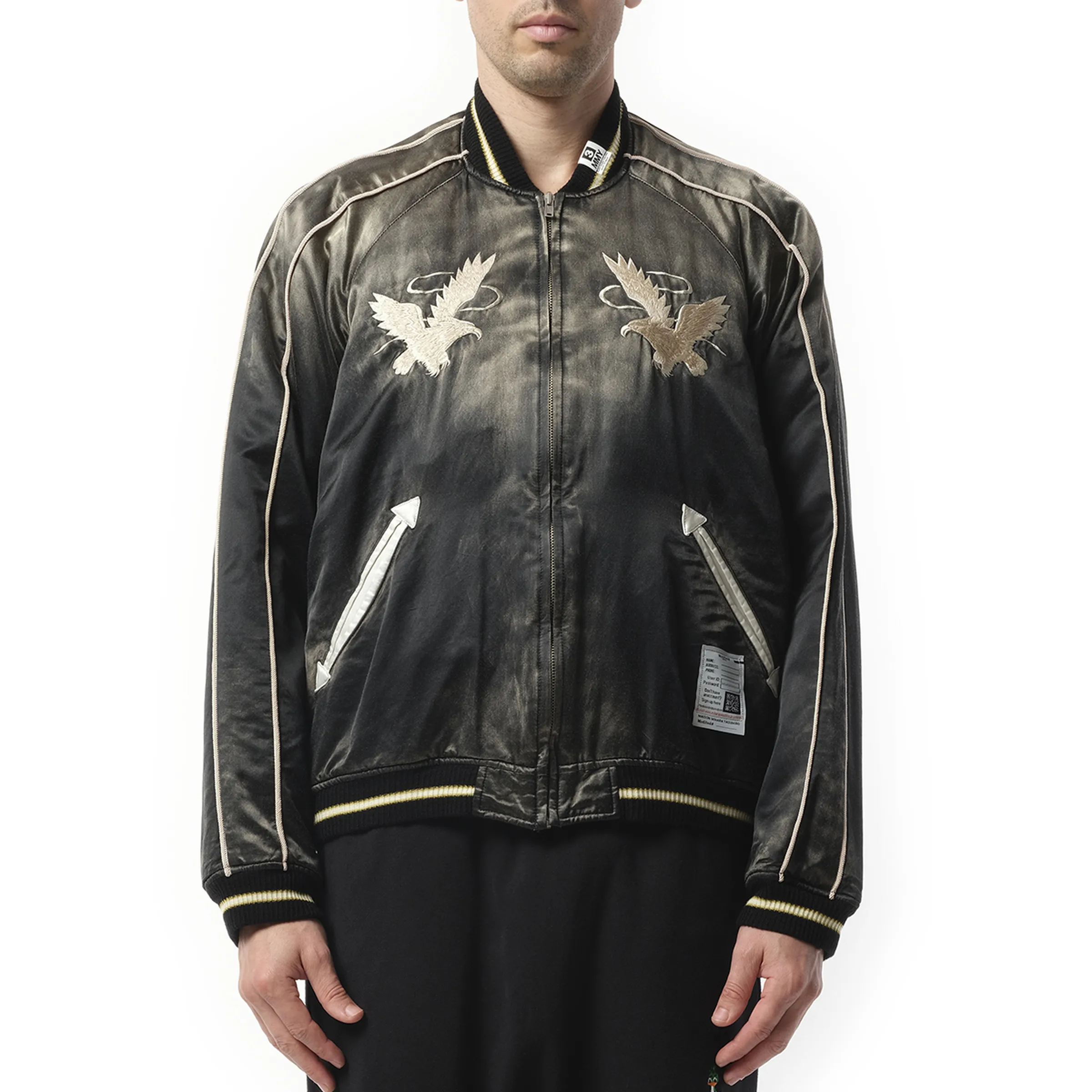 Sun Faded Souvenir Jacket in Black sold by MARAIS