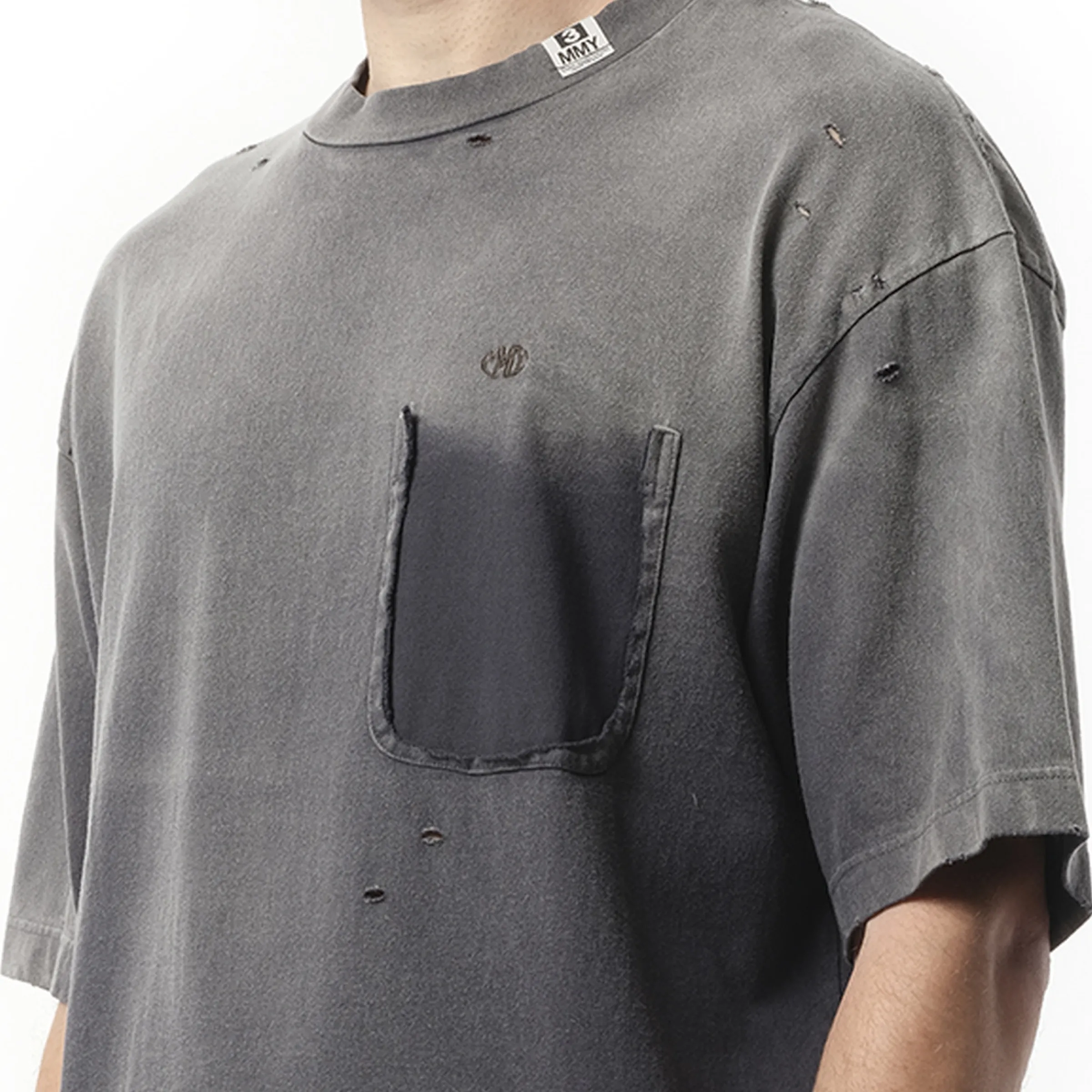 Sun Fade Distressed T-Shirt in Black sold by MARAIS product image thumbnail 3