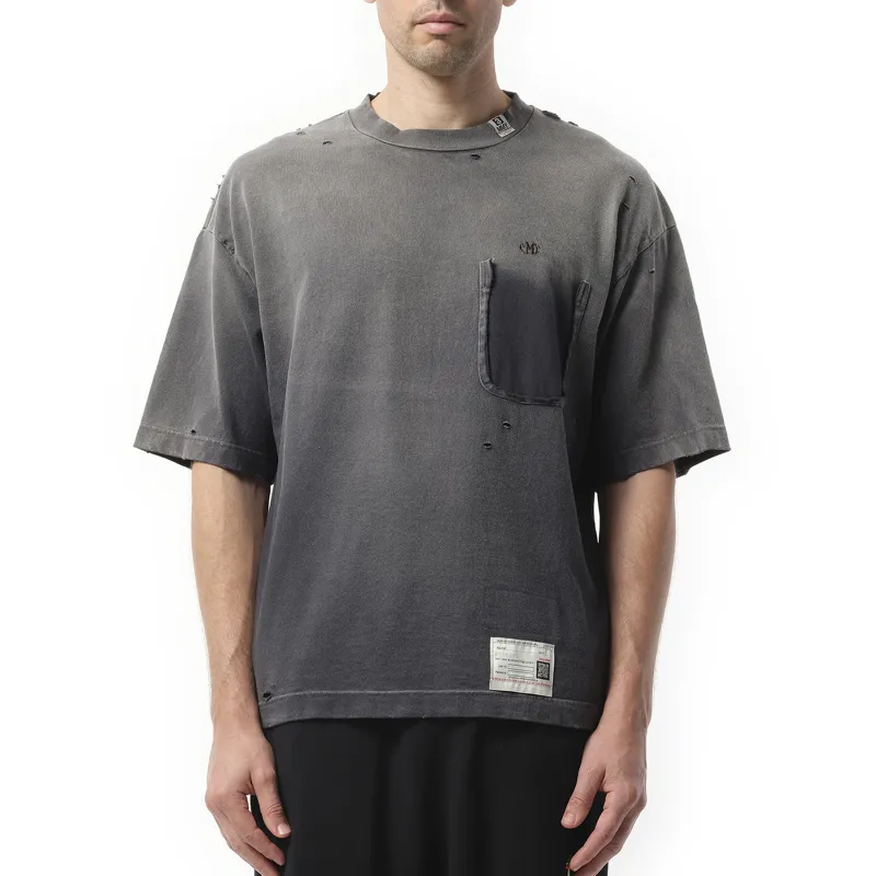 Sun Fade Distressed T-Shirt in Black sold by MARAIS