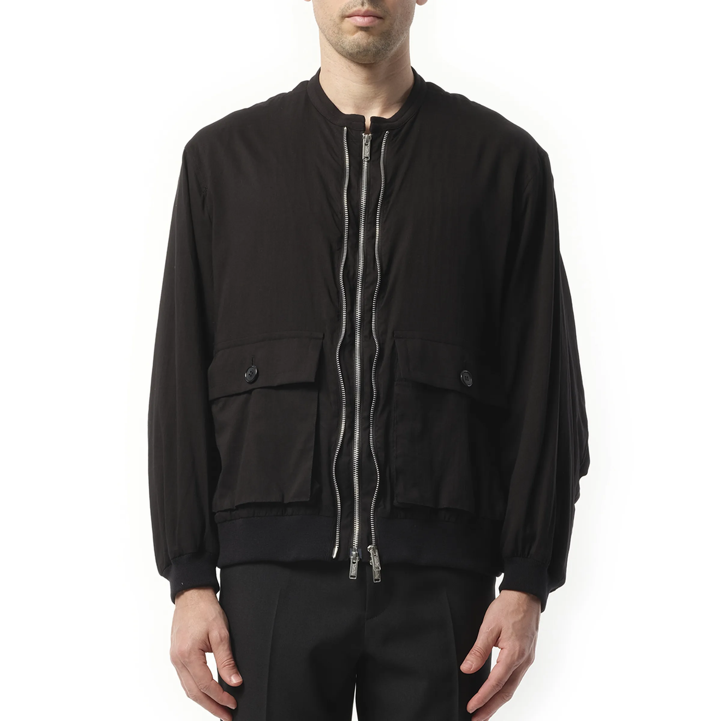 Double Zip Blouson in Black sold by MARAIS