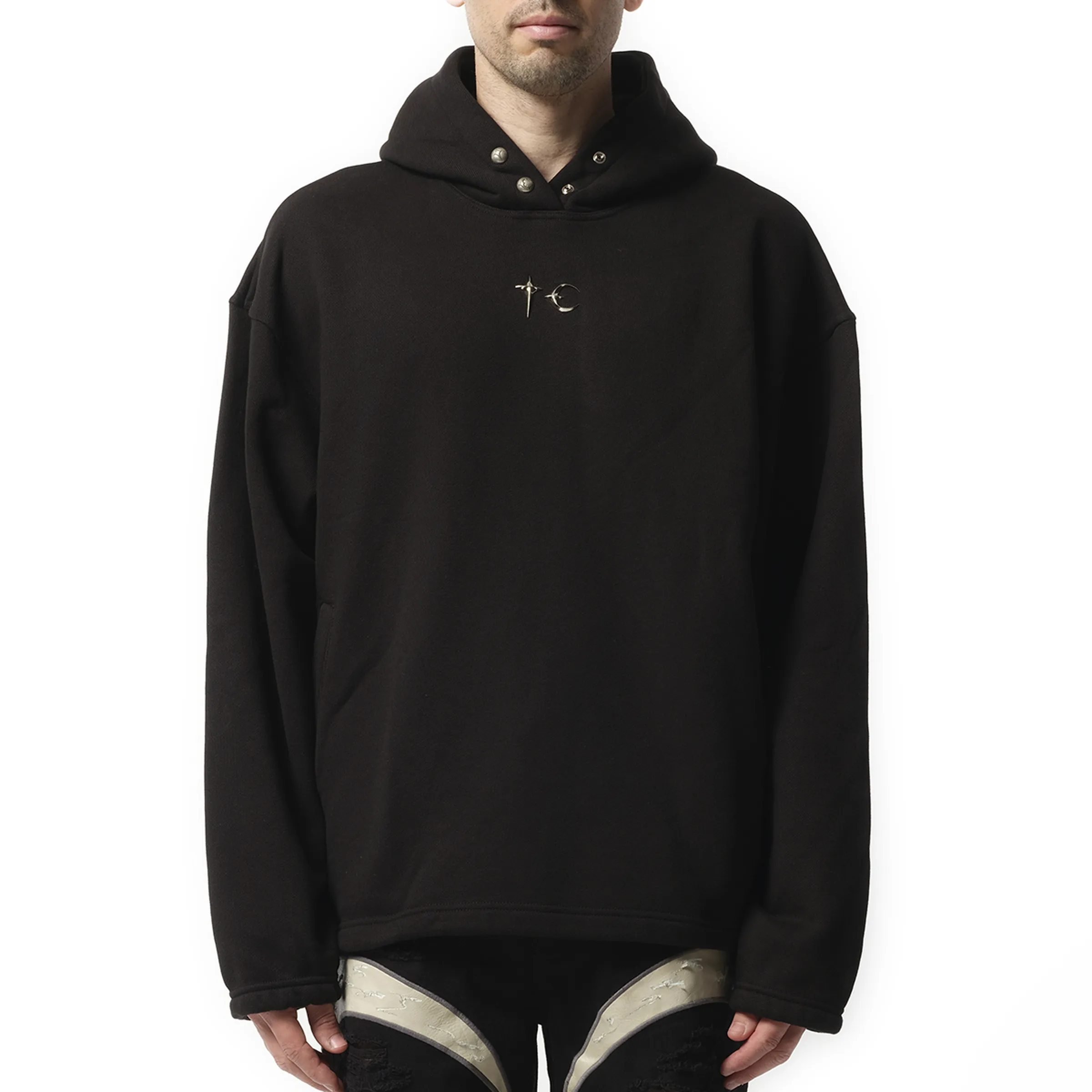 Color Emblem Hoodie in Black sold by MARAIS