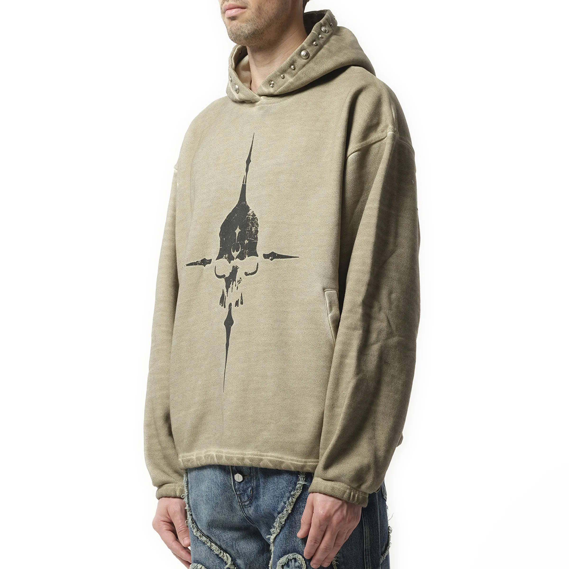 Peace Stud Hoodie in Beige sold by MARAIS product image thumbnail 5