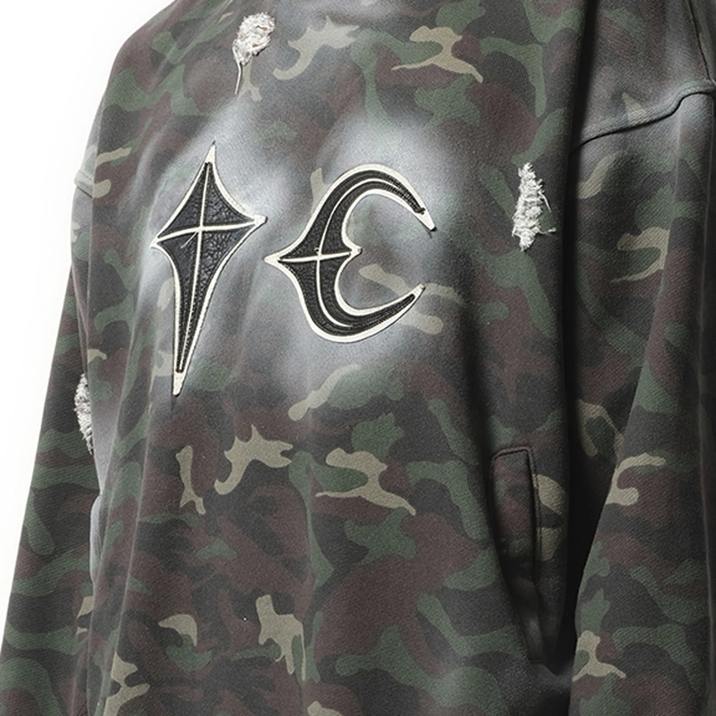 Sprayed Camoflage Rock Hoodie in Camo sold by MARAIS product image thumbnail 3