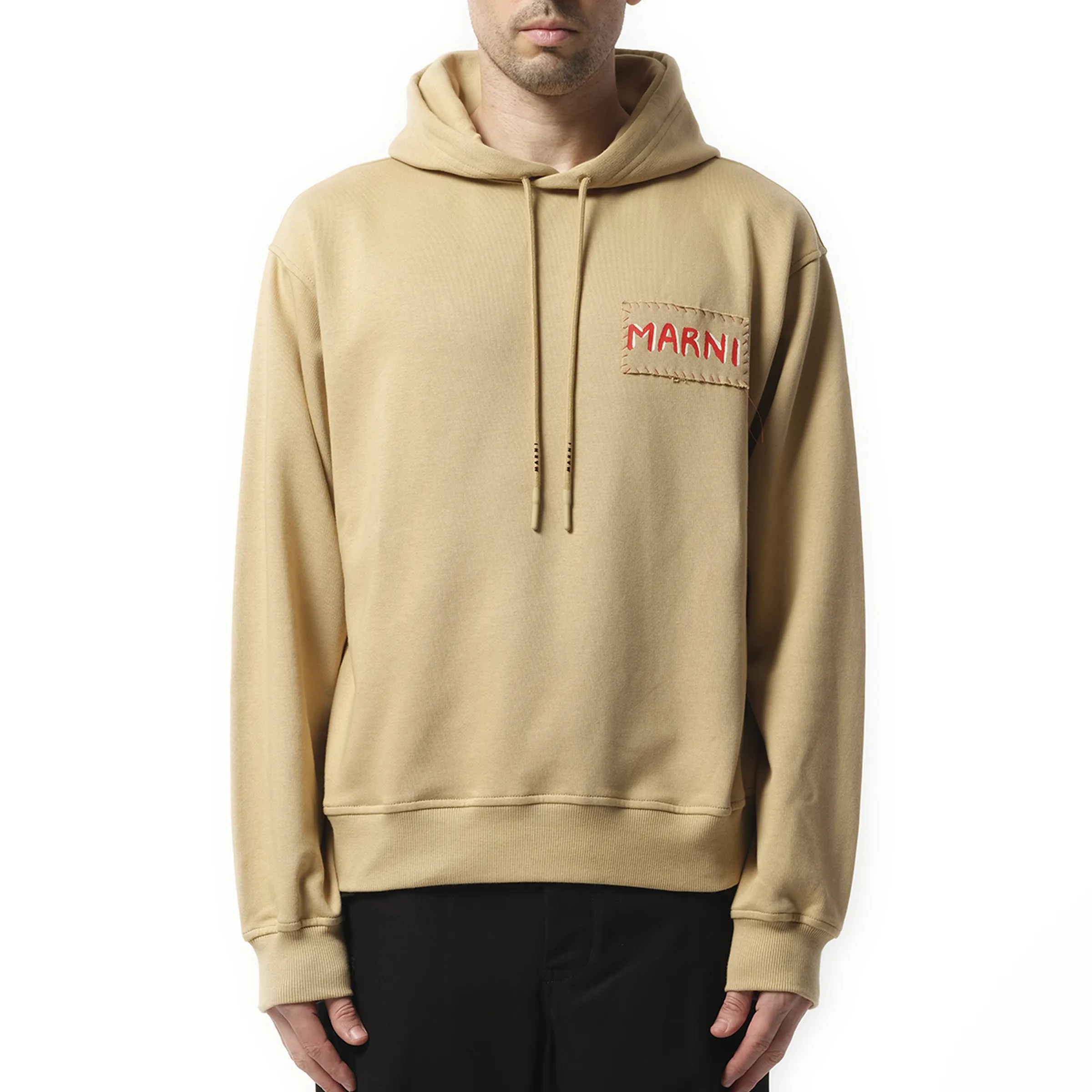 Logo Patch Hoodie in Winter Wheat sold by MARAIS