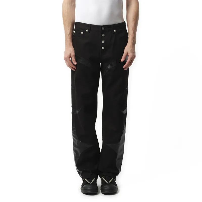 TC Leather Washing Denim Pants in Black sold by MARAIS