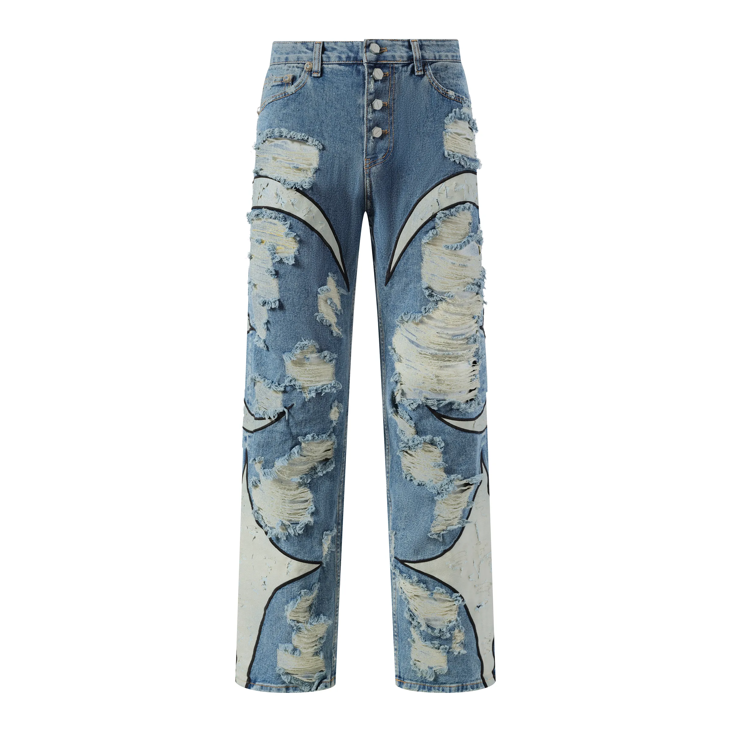 TC Leather Washing Denim Pants War Ver in Blue sold by MARAIS product image thumbnail 3