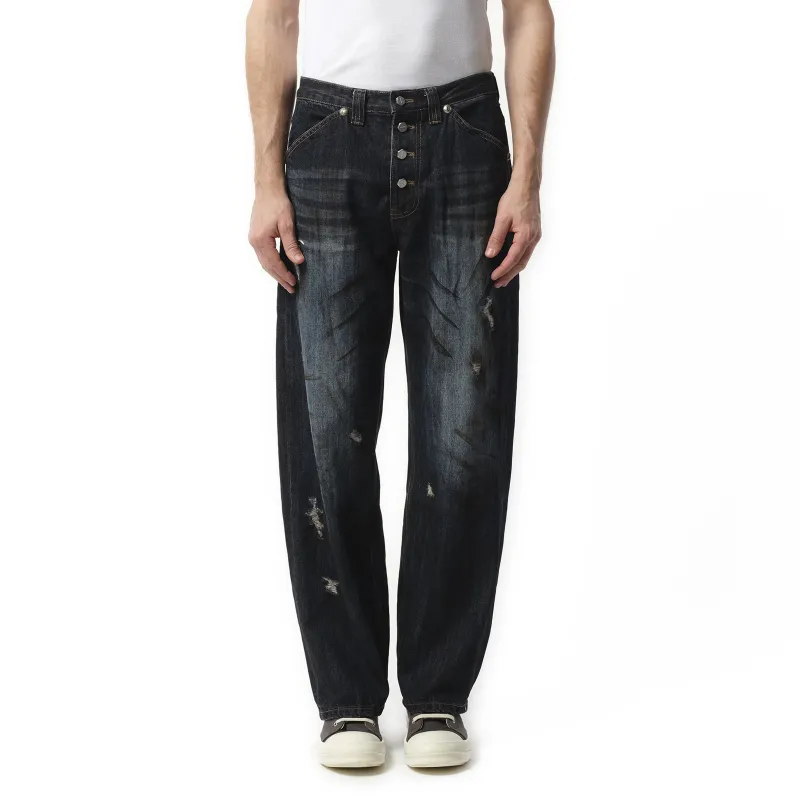 Burn Down Denim Pants in Blue sold by MARAIS