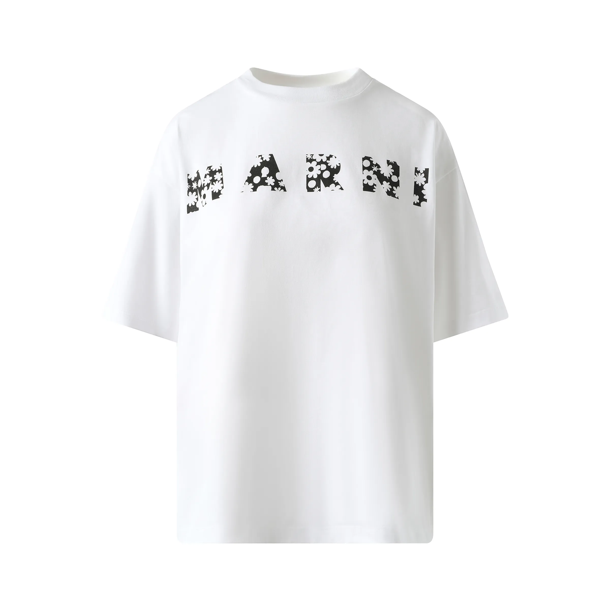Boxy Flower Logo T-Shirt in Lily White sold by MARAIS product image thumbnail 2