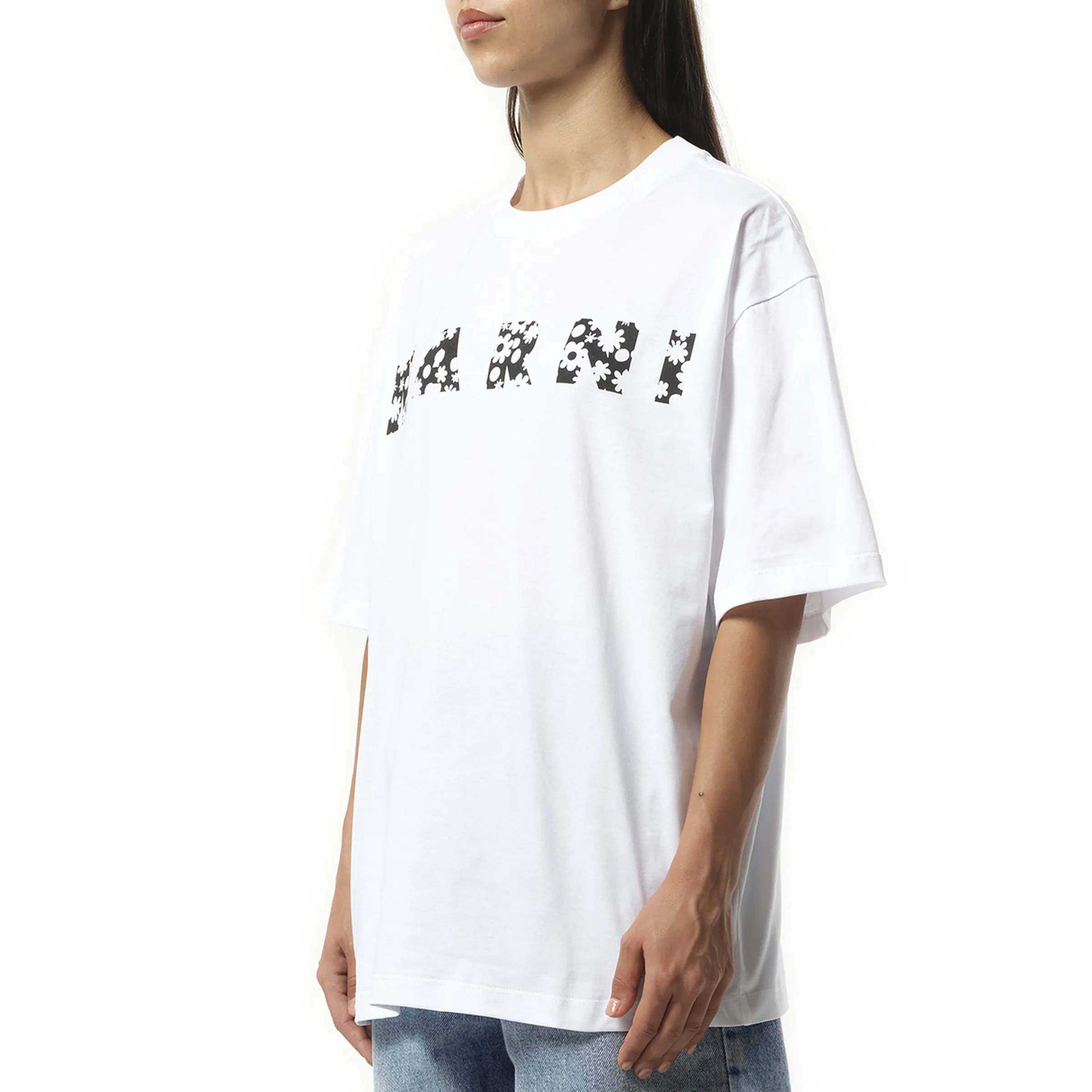 Boxy Flower Logo T-Shirt in Lily White sold by MARAIS product image thumbnail 5