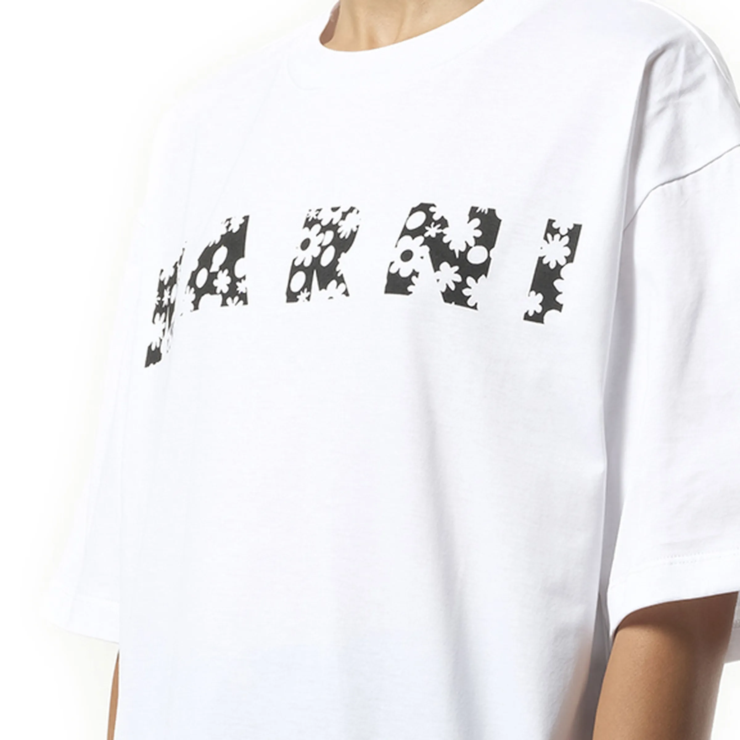 Boxy Flower Logo T-Shirt in Lily White sold by MARAIS product image thumbnail 3