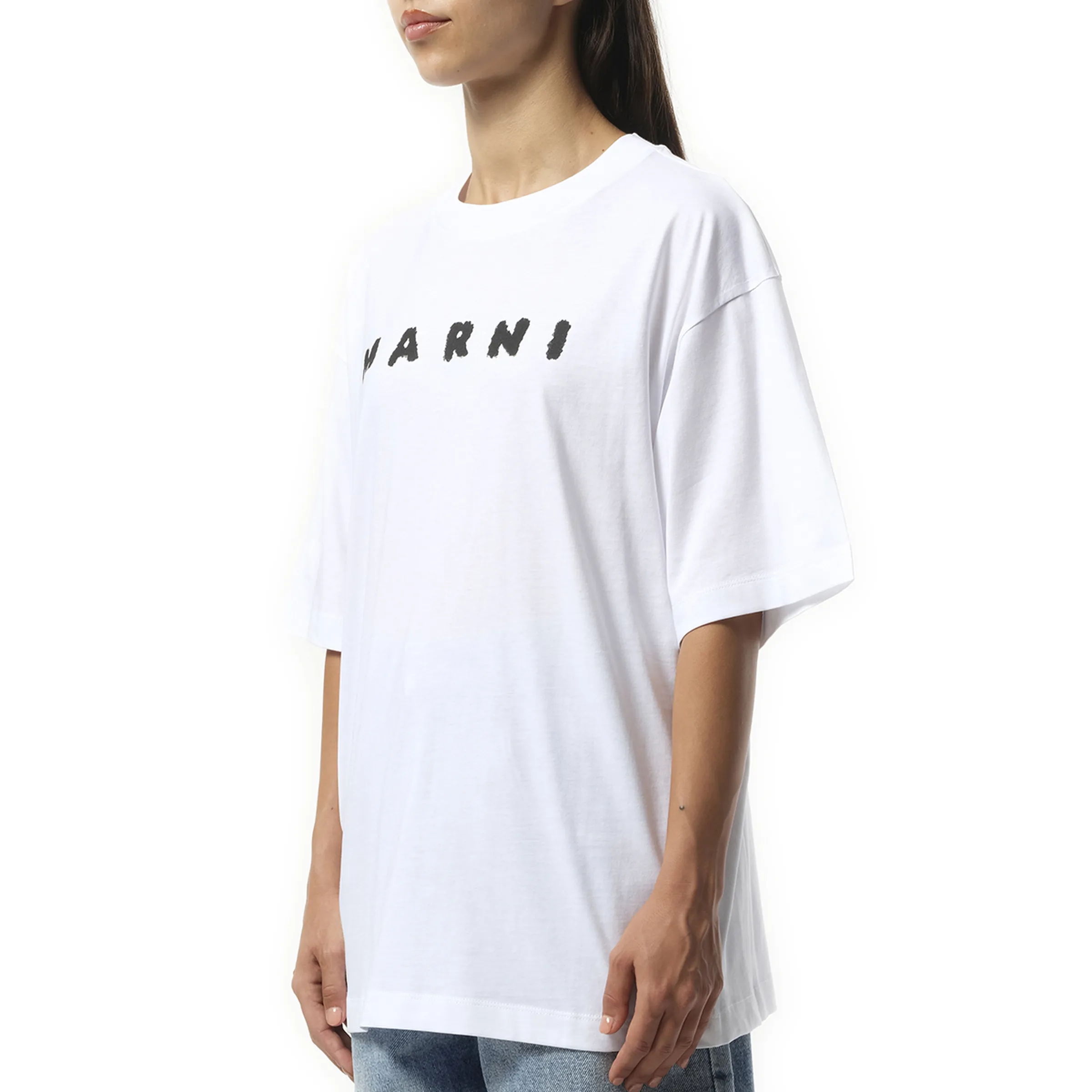 Boxy Logo T-Shirt in Lily White sold by MARAIS product image thumbnail 5