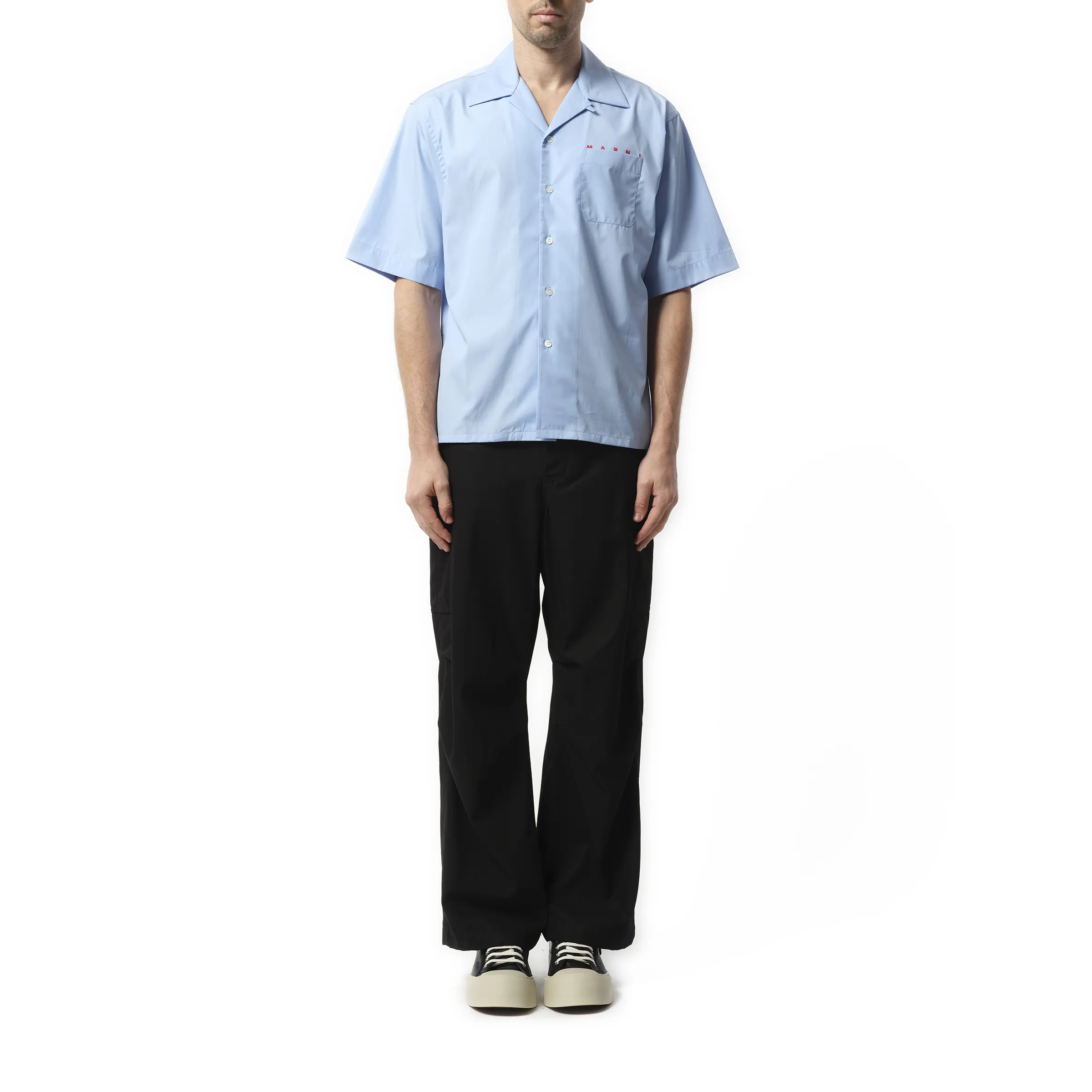 Logo Bowling Shirt in Iris Blue sold by MARAIS product image thumbnail 4