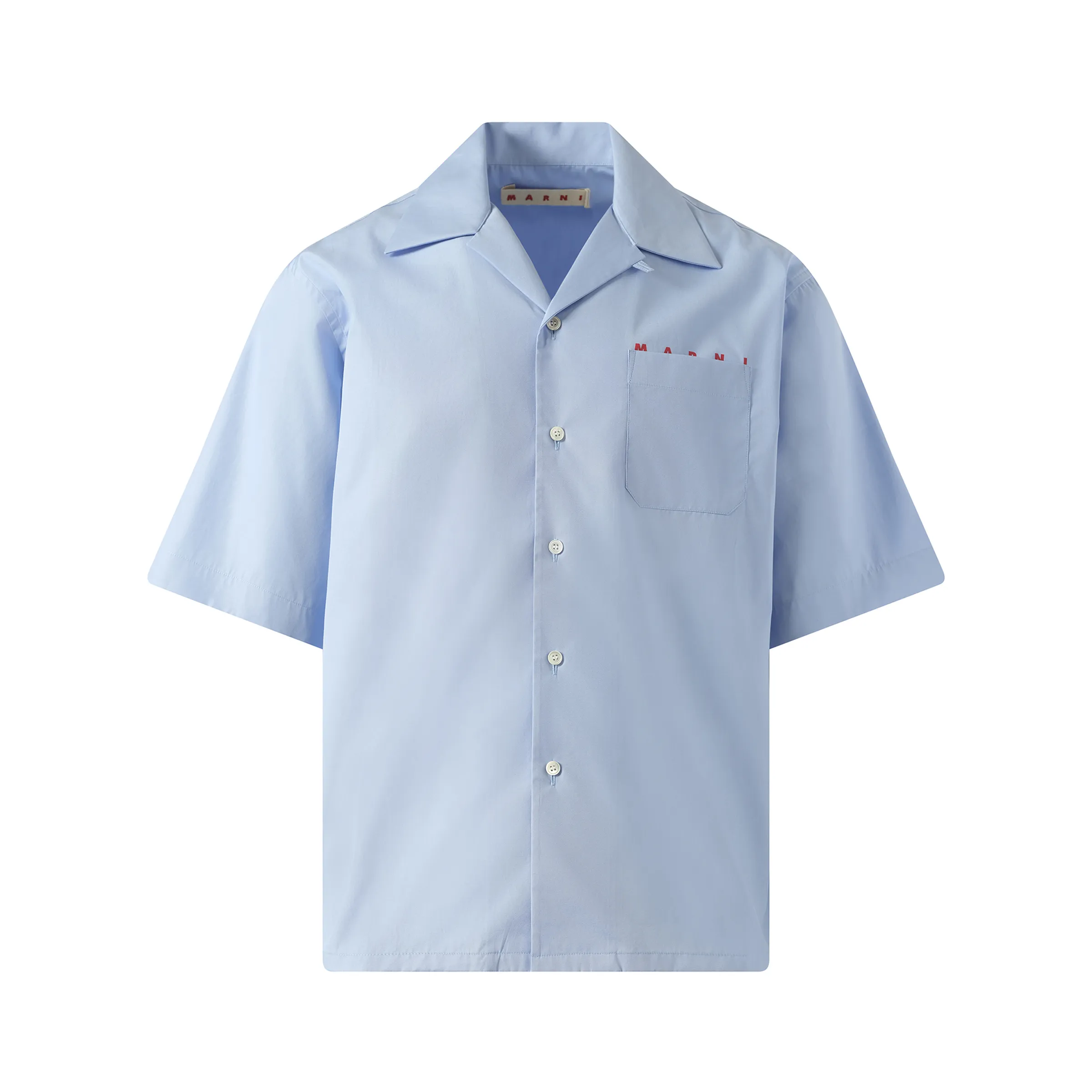 Logo Bowling Shirt in Iris Blue sold by MARAIS product image thumbnail 2