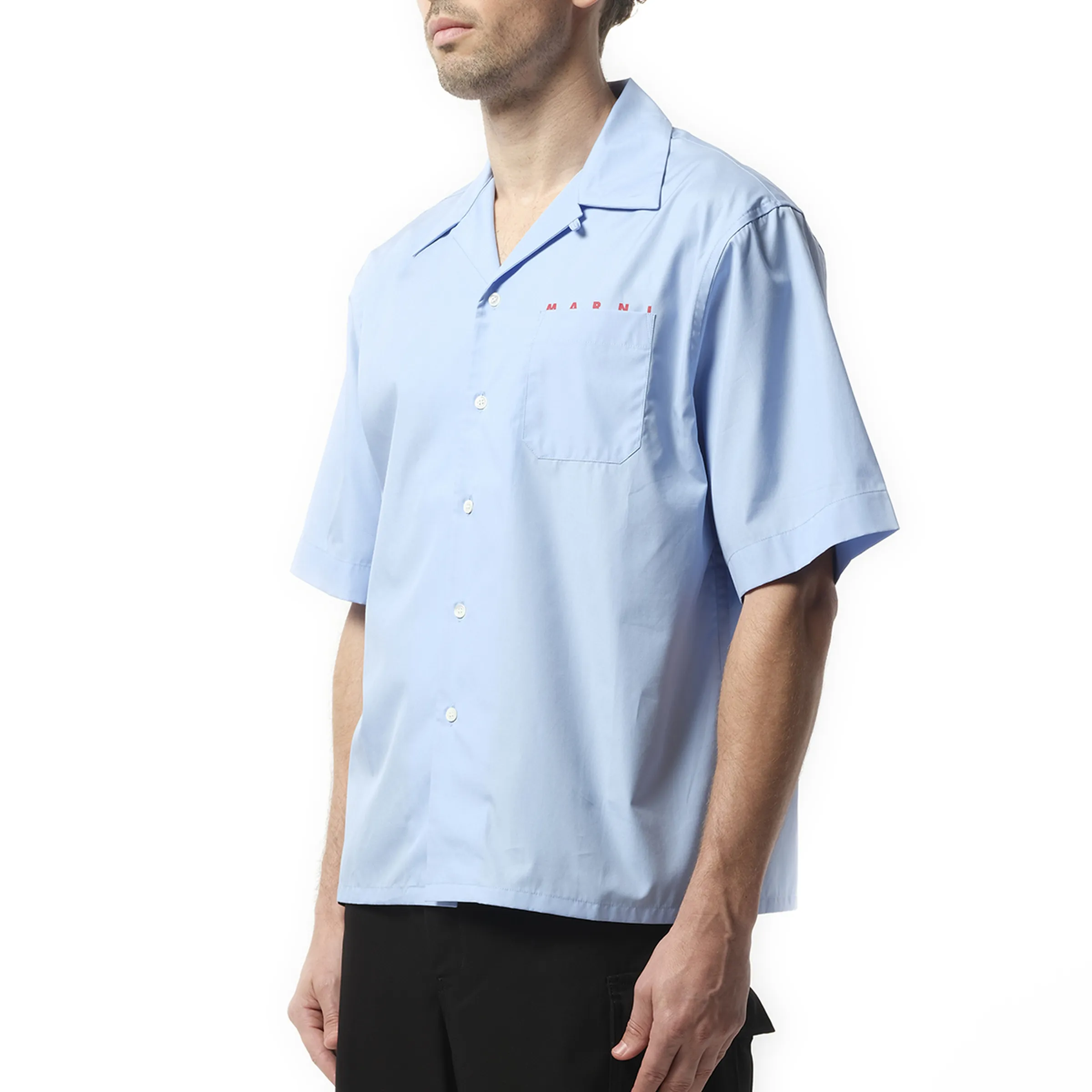 Logo Bowling Shirt in Iris Blue sold by MARAIS product image thumbnail 5