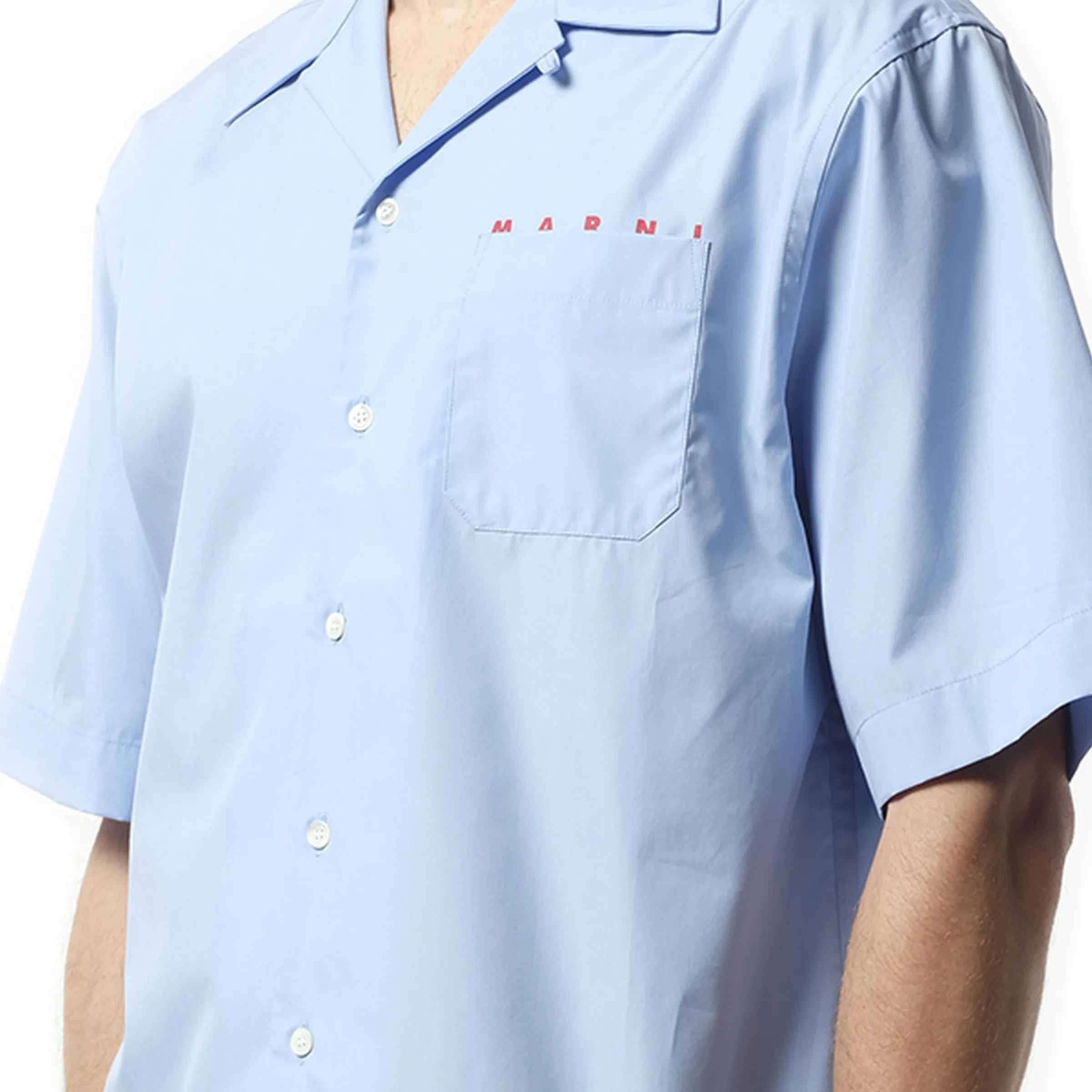 Logo Bowling Shirt in Iris Blue sold by MARAIS product image thumbnail 3