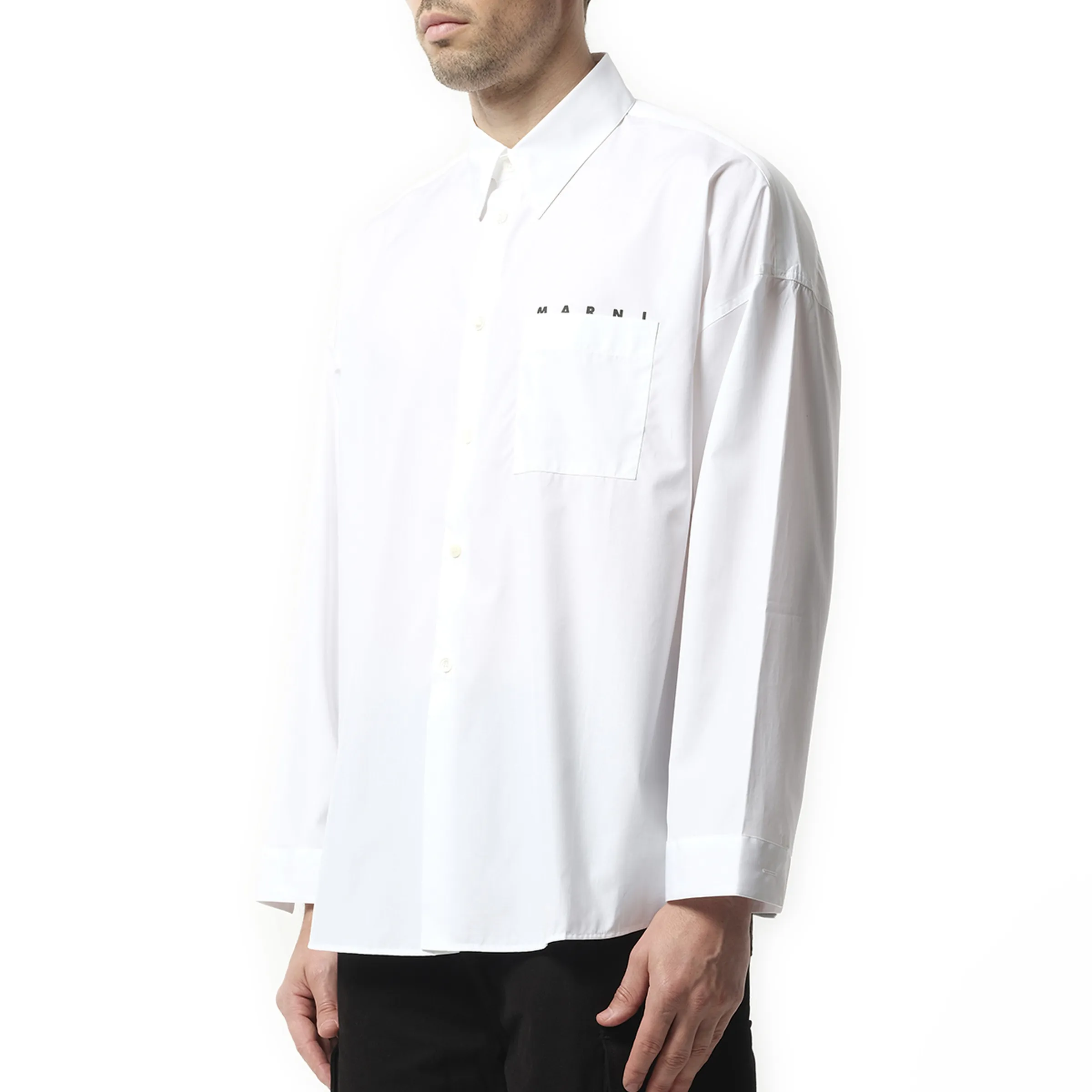 Logo Poplin Shirt in Lily White sold by MARAIS product image thumbnail 5