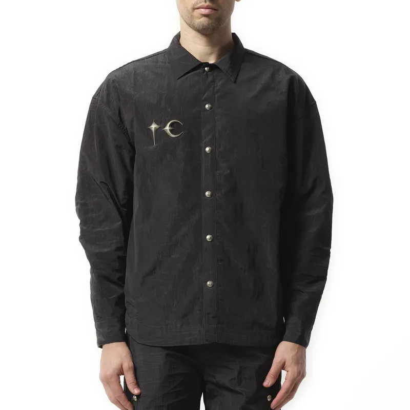 Scarred Officer Shirt in Black sold by MARAIS