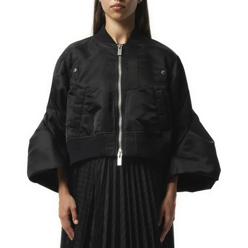 Nylon Twill Balloon Blouson in Black sold by MARAIS