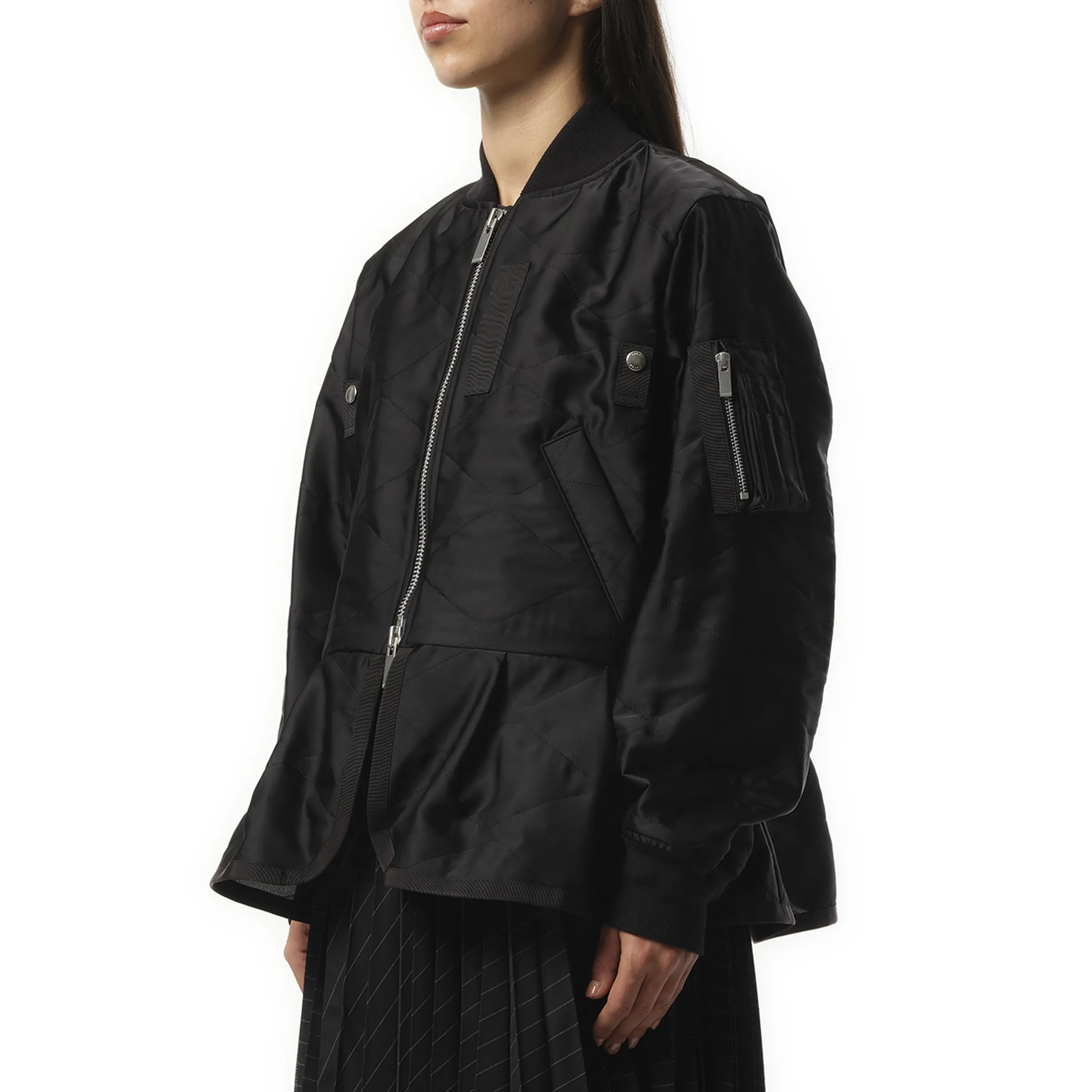 Quilted Satin Blouson in Black sold by MARAIS product image thumbnail 5